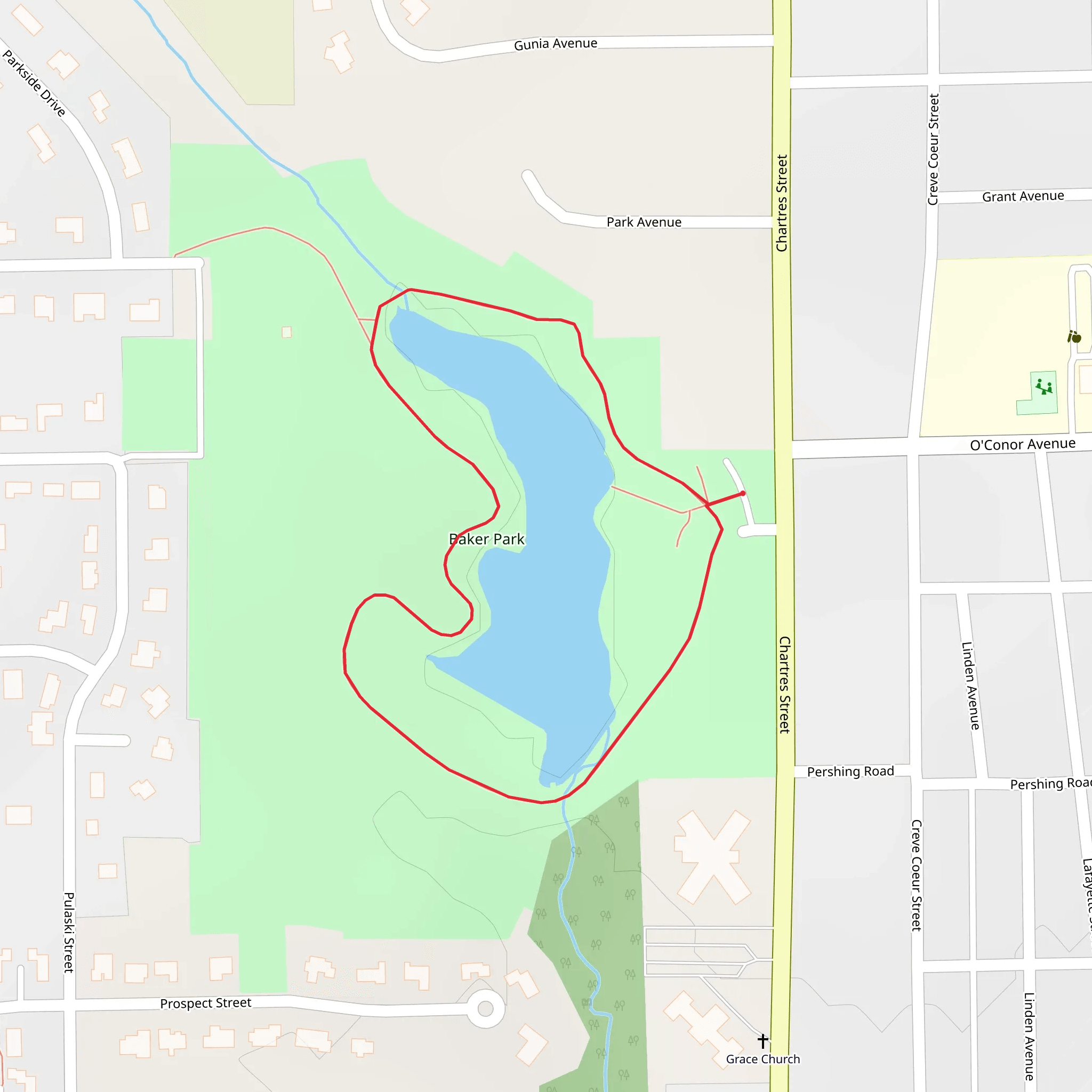 Baker Park Loop mobile static map
