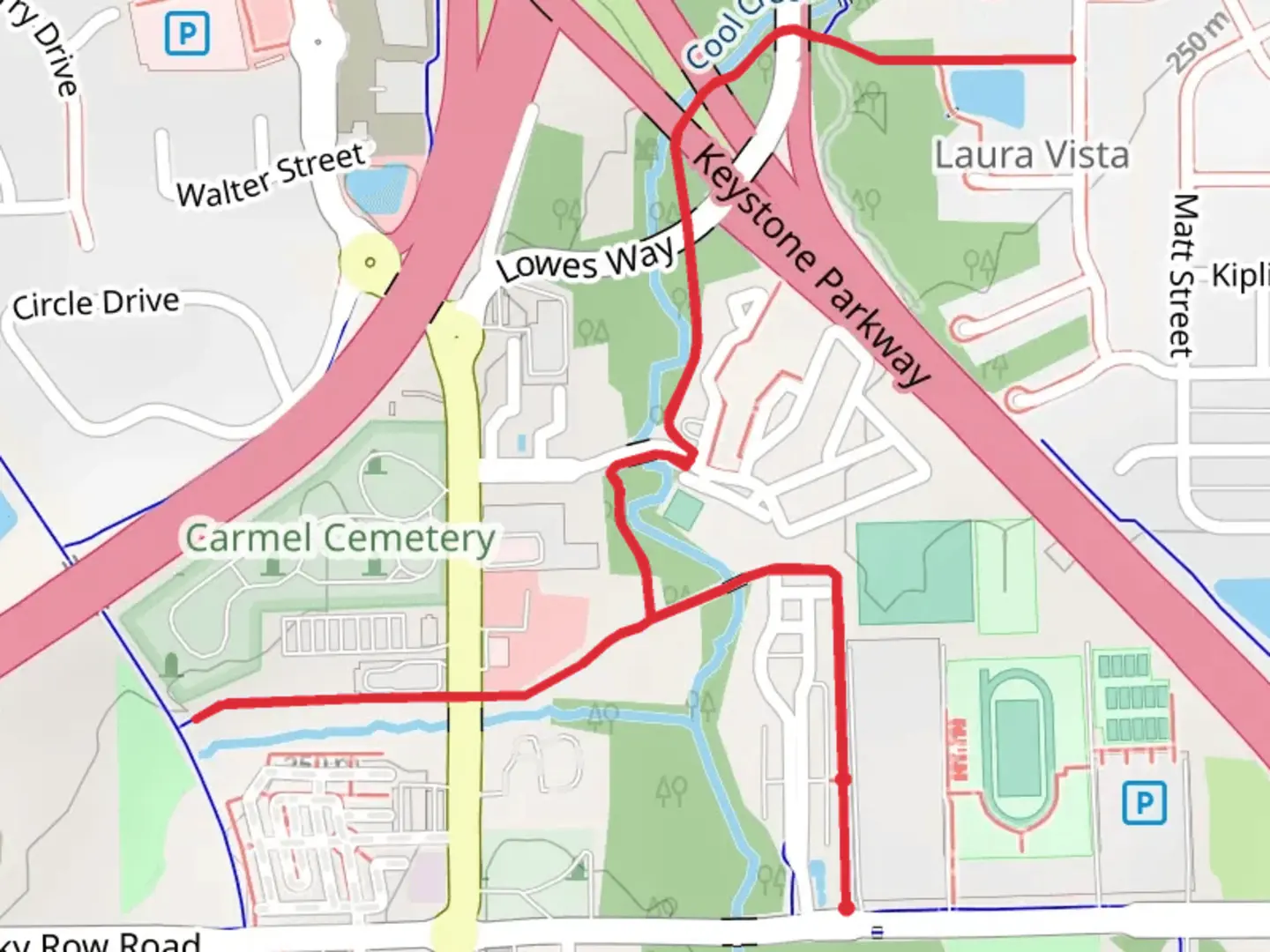 An image depicting the trail Greyhound Trail and Hagan Burke Trail and its surrounding area.