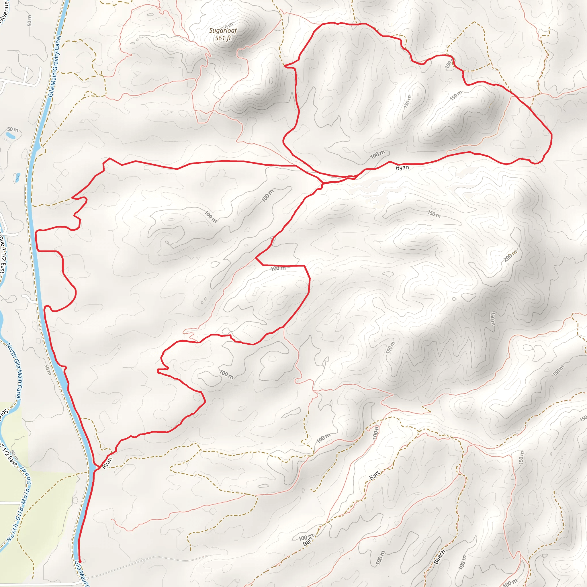 Ryan, Moon Rocks and Picnic Table Loop mobile static map