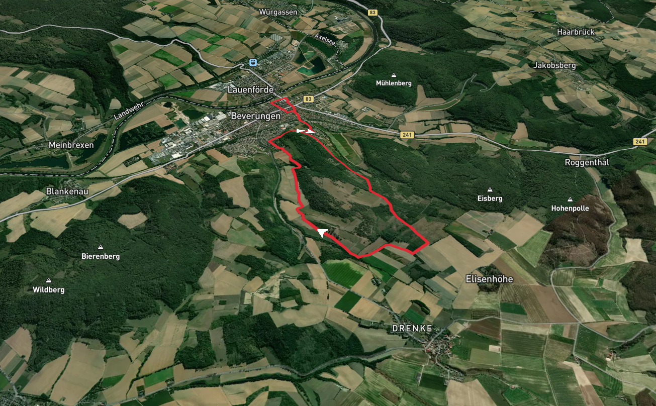 Galgenberg Eisberg Weg and Beverungen Loop