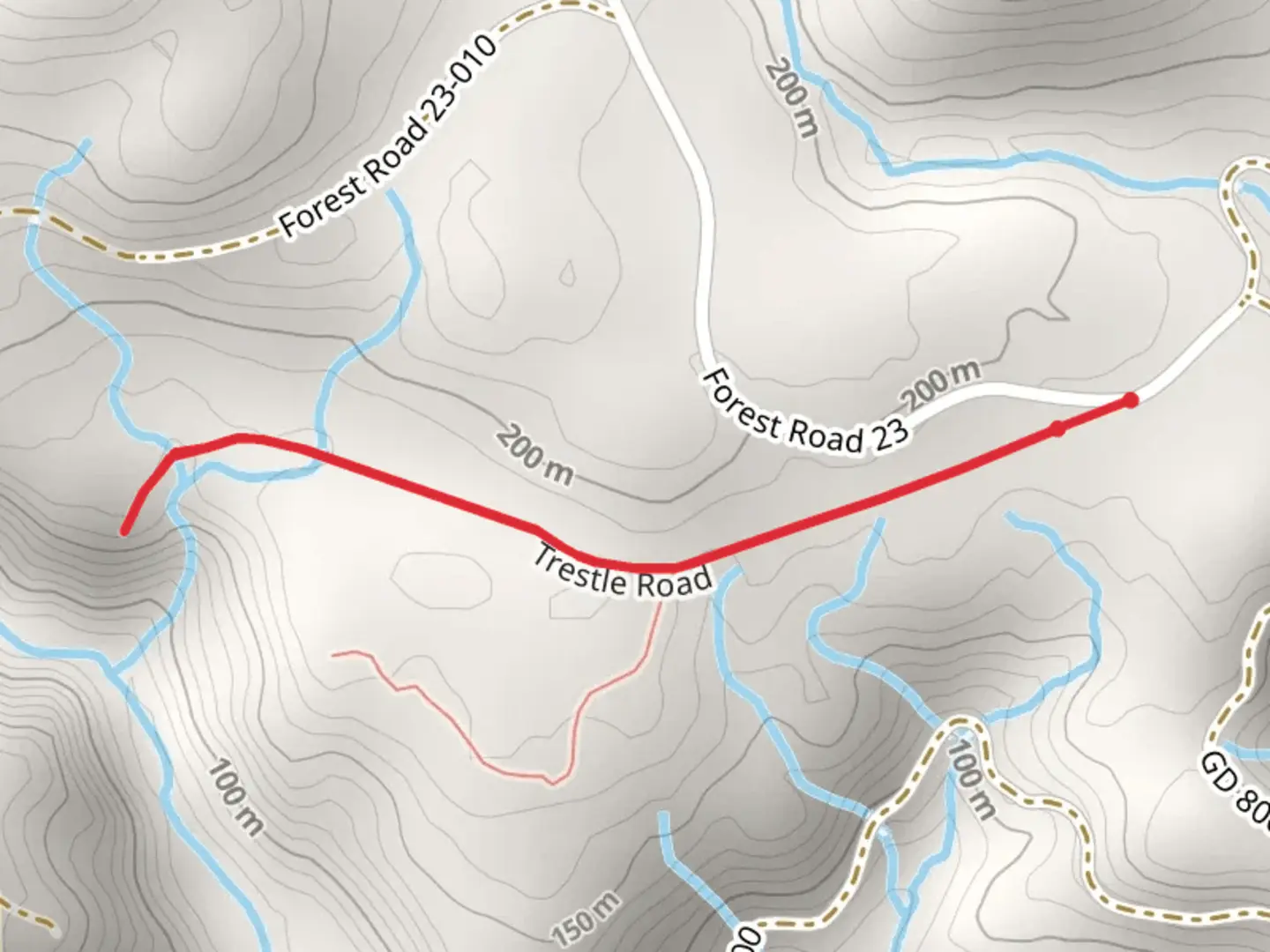 An image depicting the trail Vance Creek and its surrounding area.