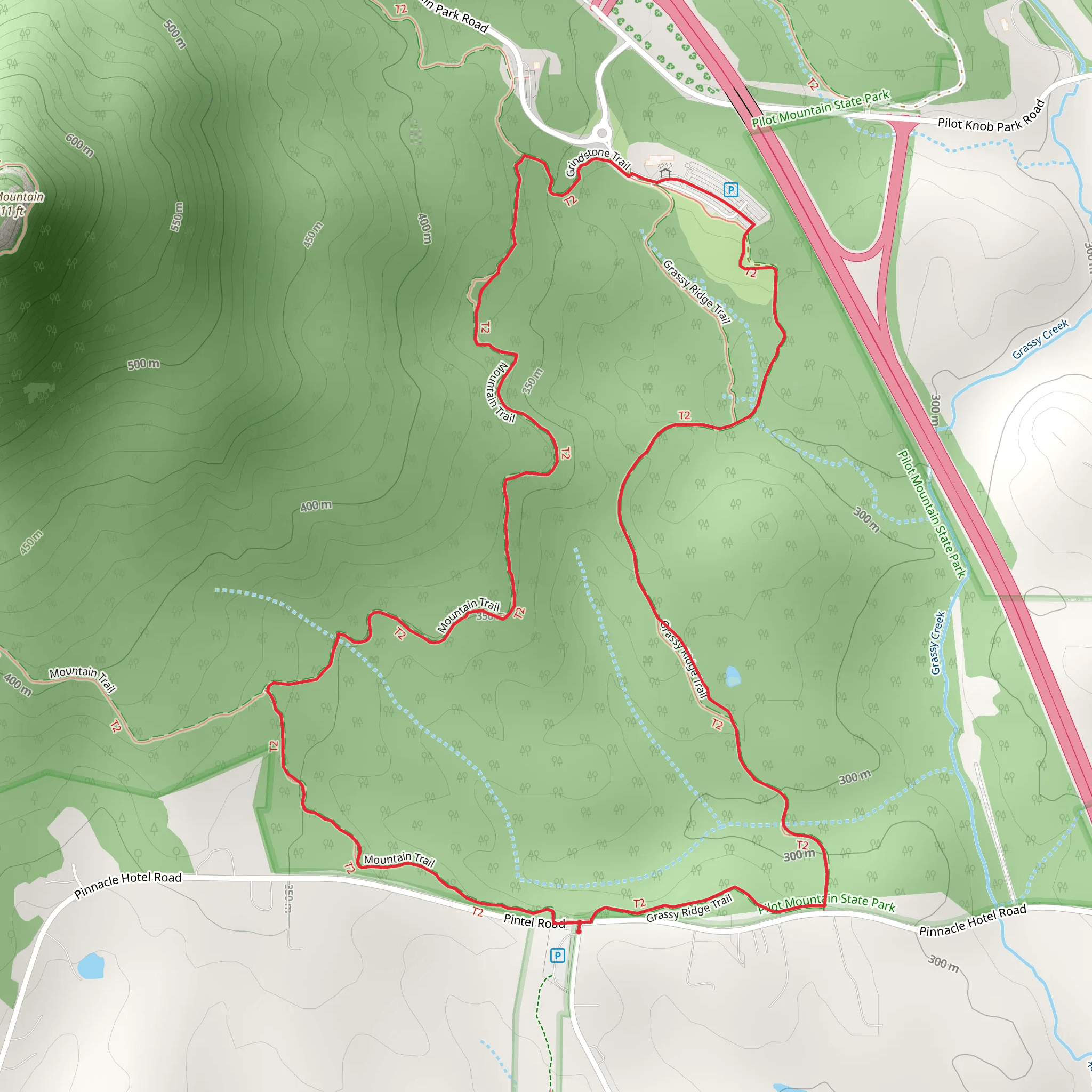 Grassy Ridge and Sauratown Loop Trail mobile static map