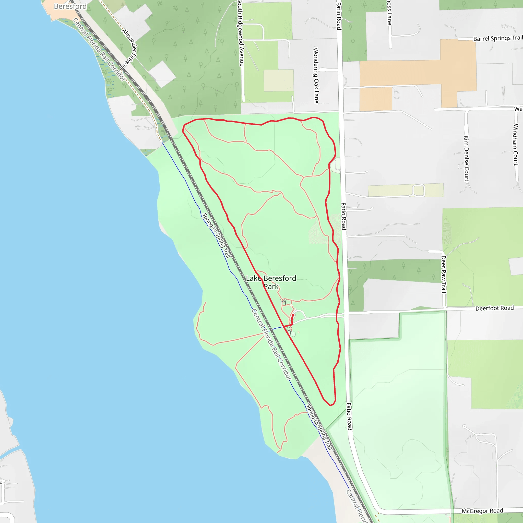 Lake Beresford Park Loop mobile static map