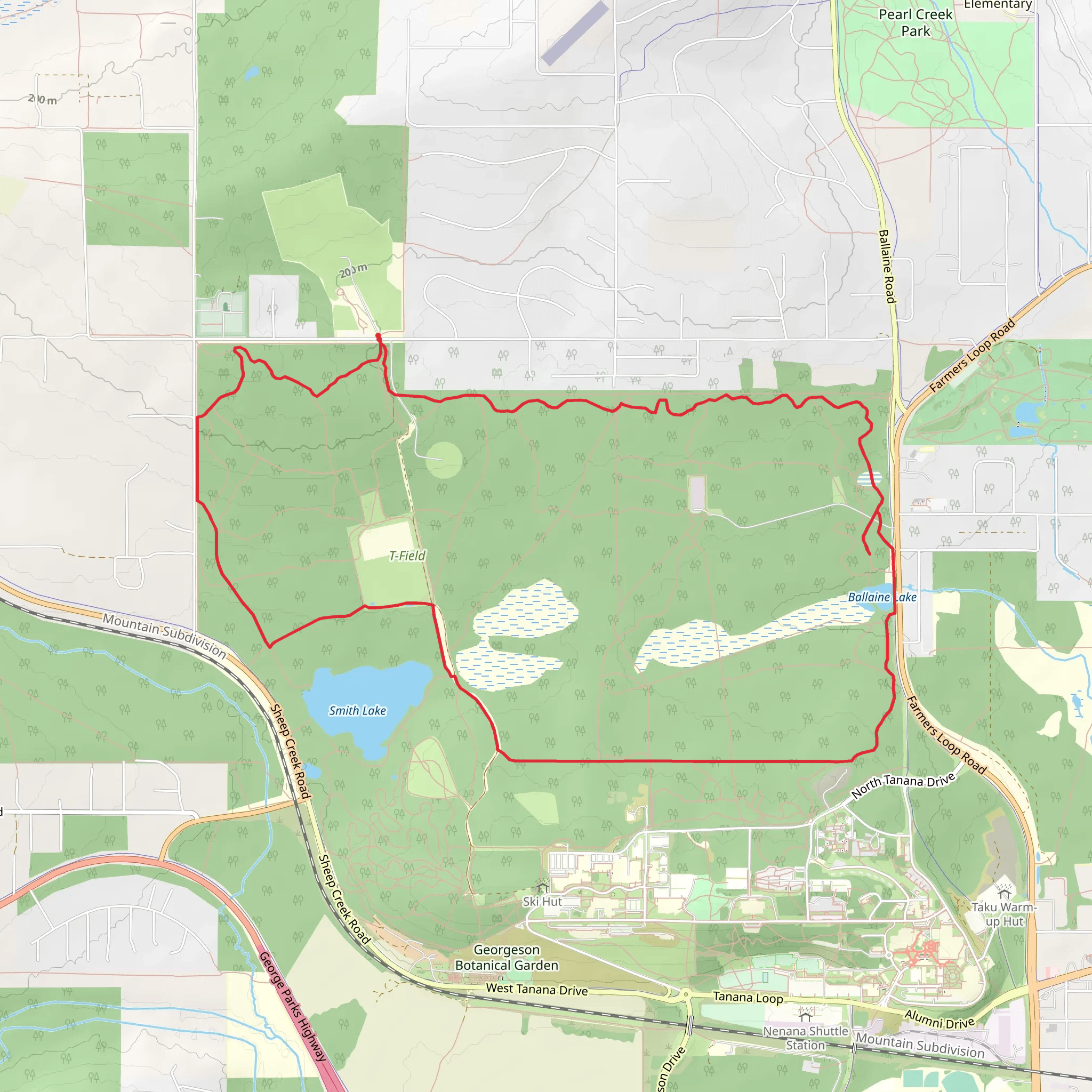 Ballaine Lake and Smith Lake Loop mobile static map