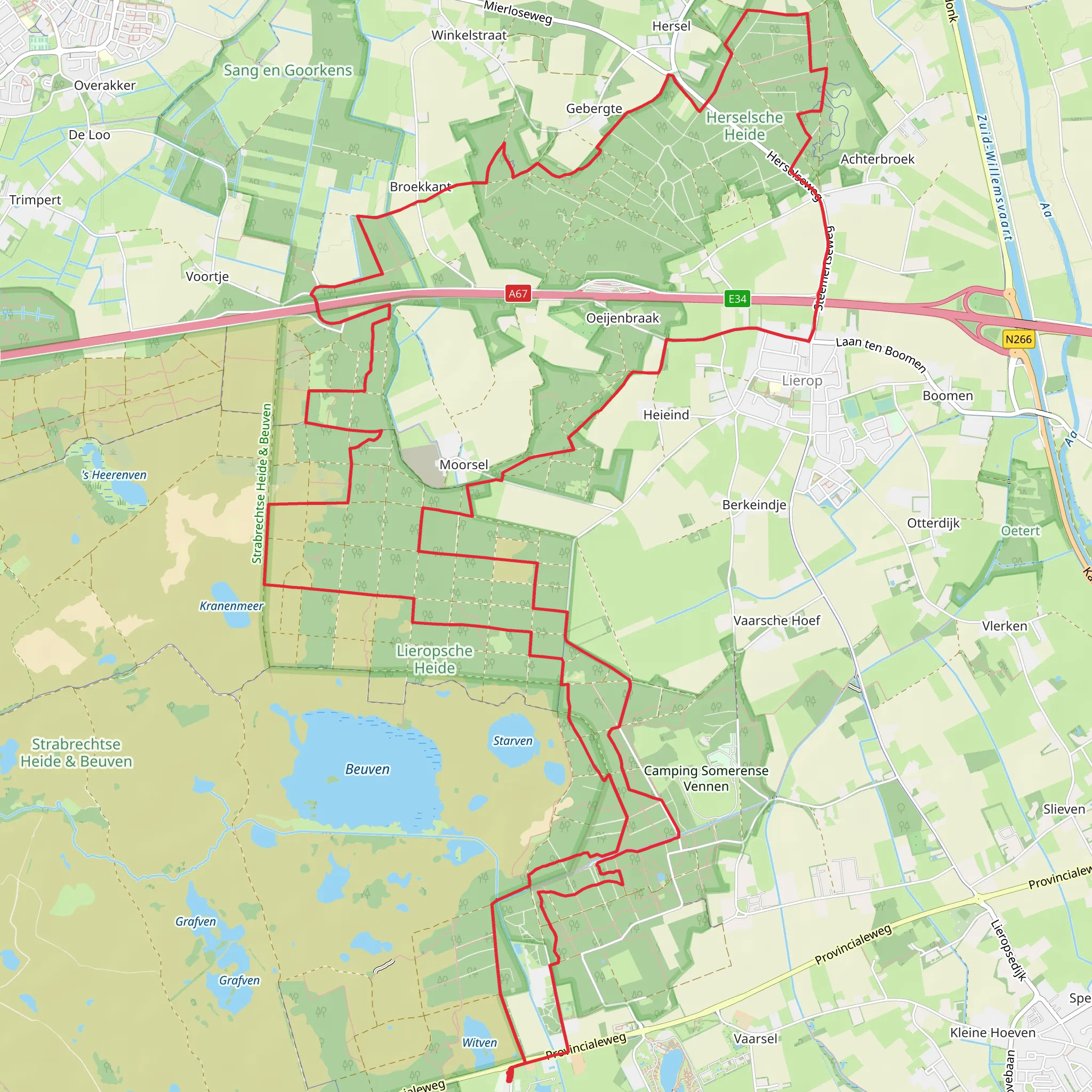 Lieropsche Heide and Herselsche Heide Loop mobile static map
