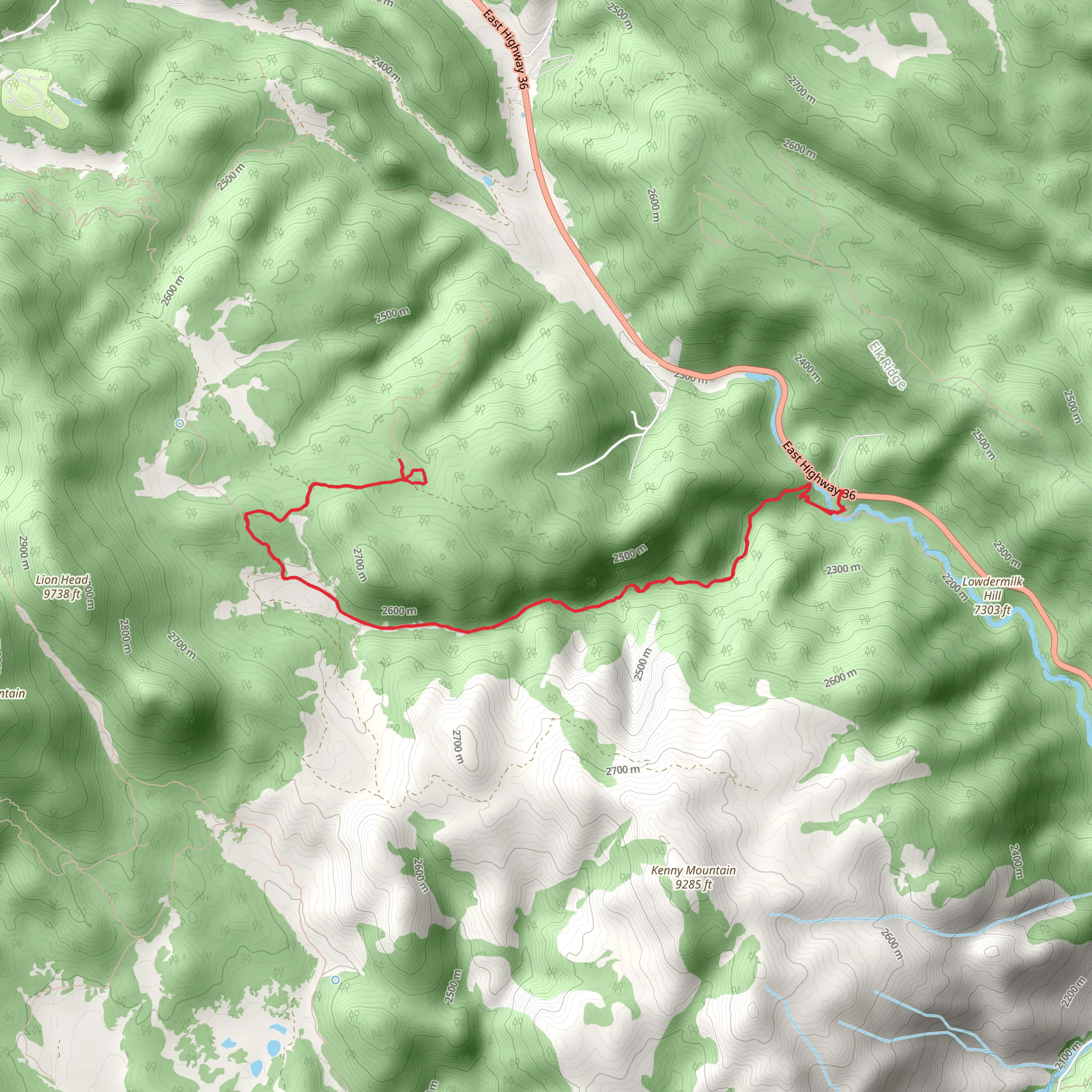 Irvin Homestead and Lion Gulch Trail mobile static map