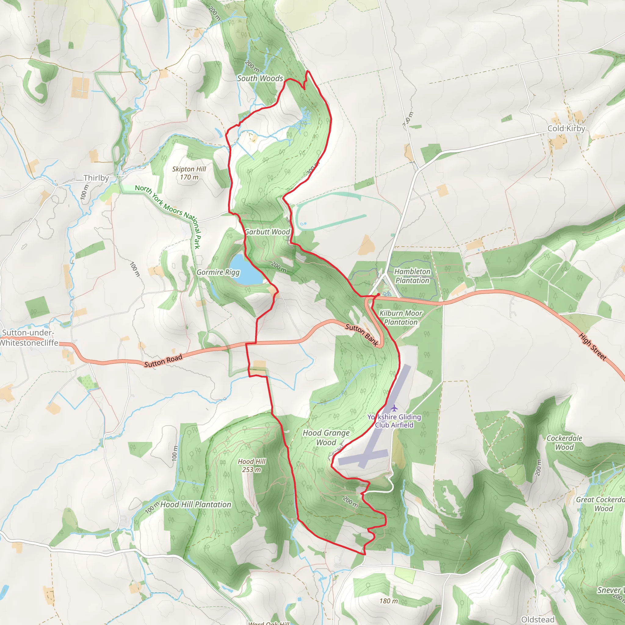 Gormire Lake and Cliff Crag via Cleveland Way mobile static map
