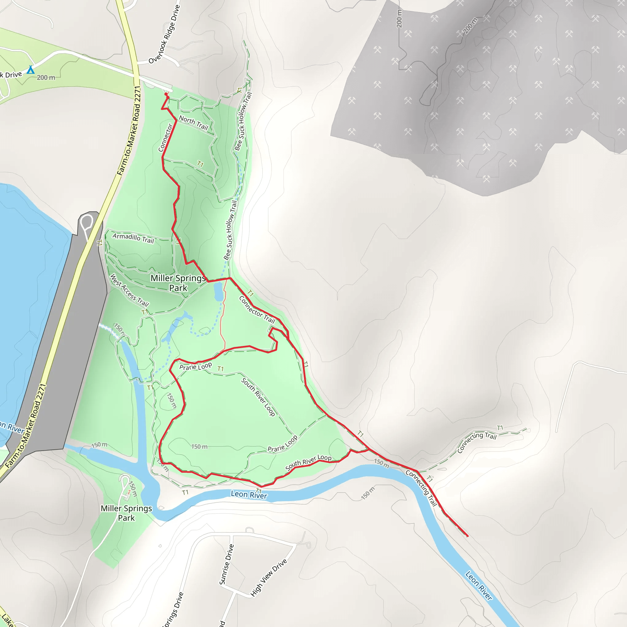 Prarie Loop and Connector Trail mobile static map