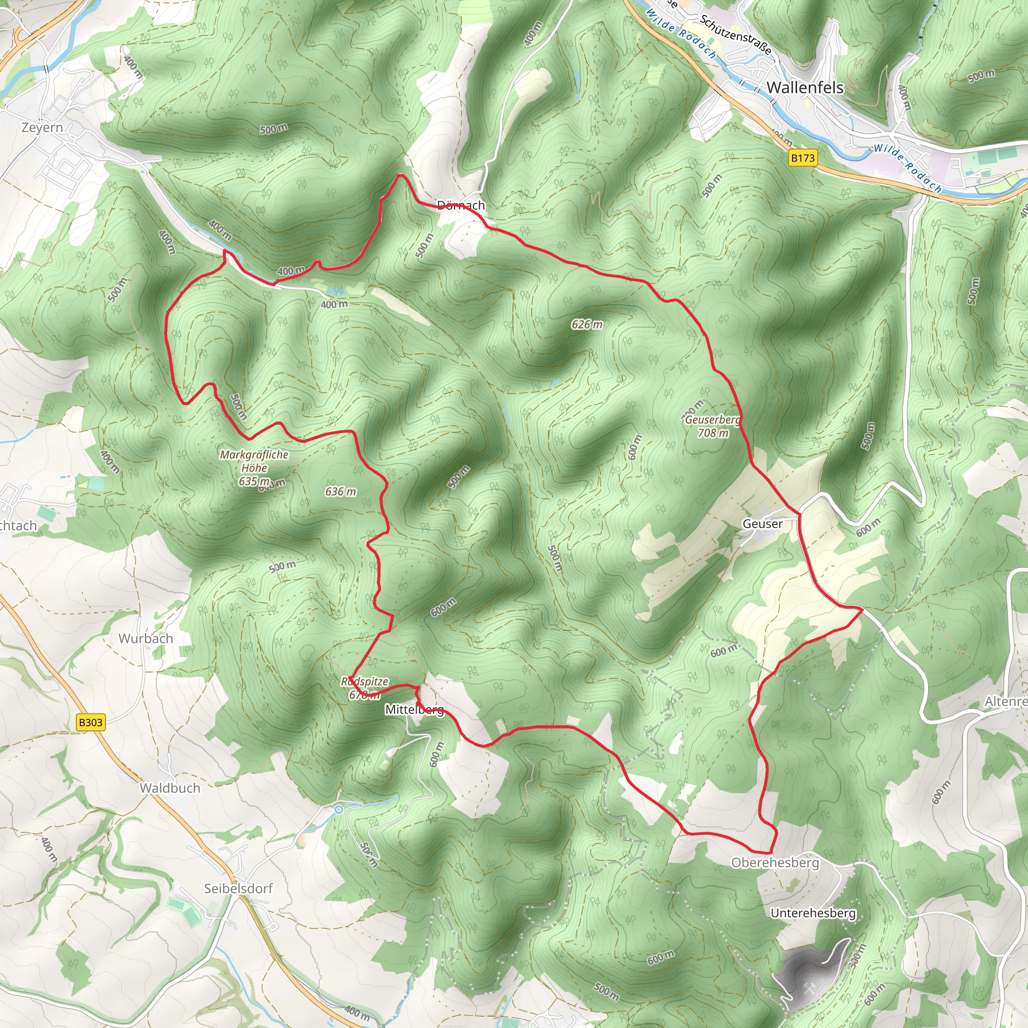 Mitelberg to Dornach Loop mobile static map