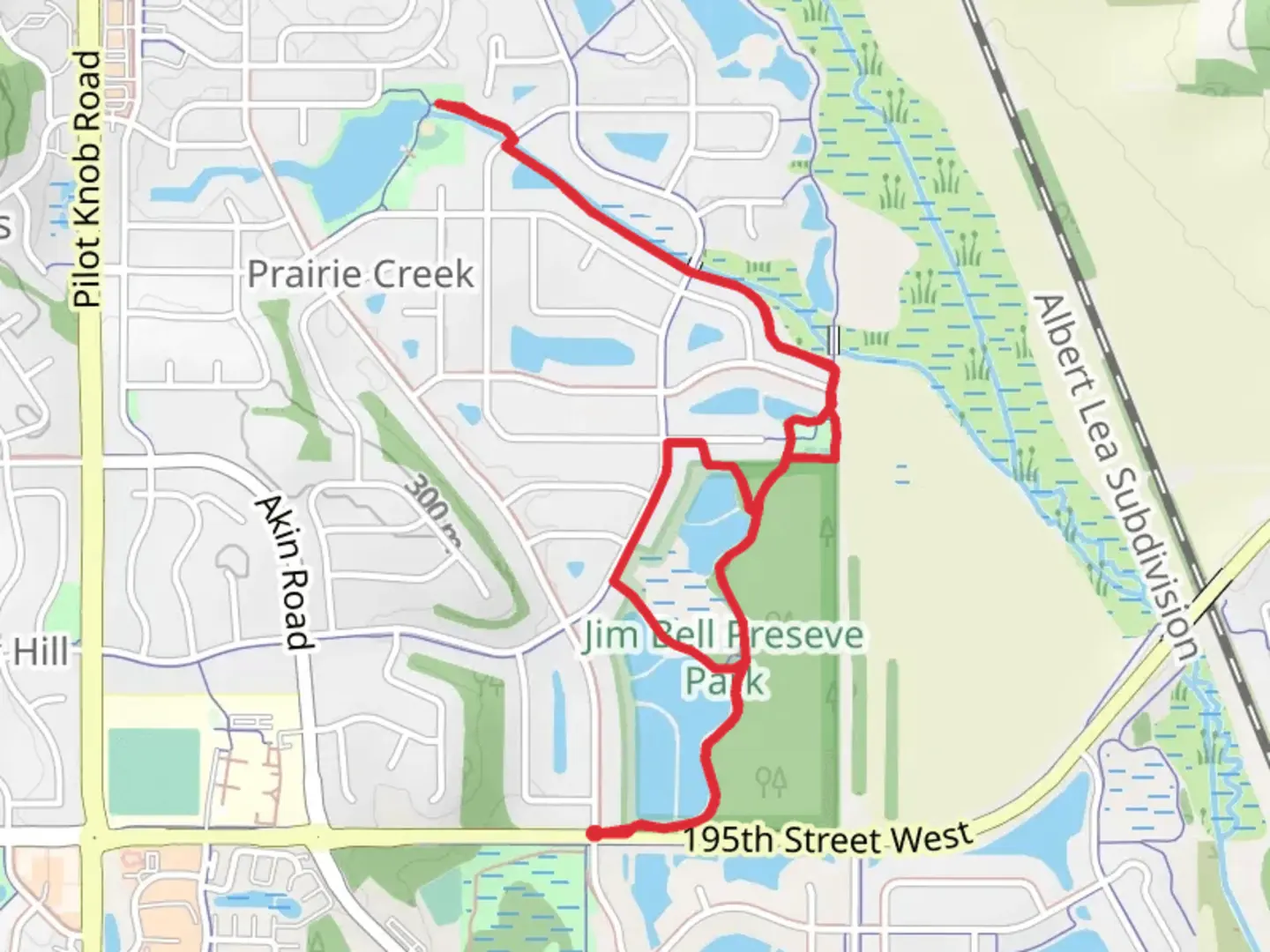 An image depicting the trail Jim Bell Park and Lake Julia Park Walk and its surrounding area.