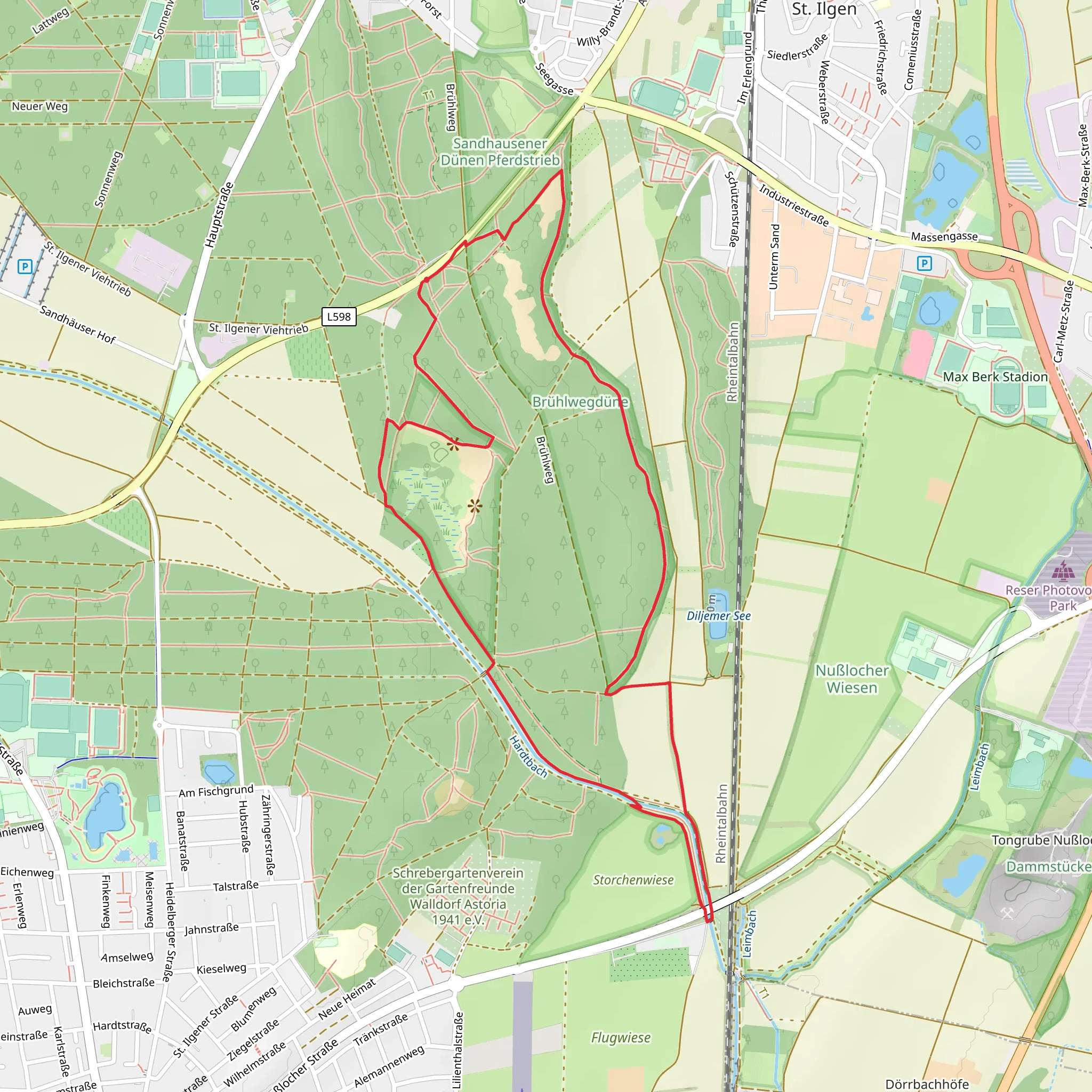 Zugmantel-Bandholz and Brühlwegdüne Loop mobile static map
