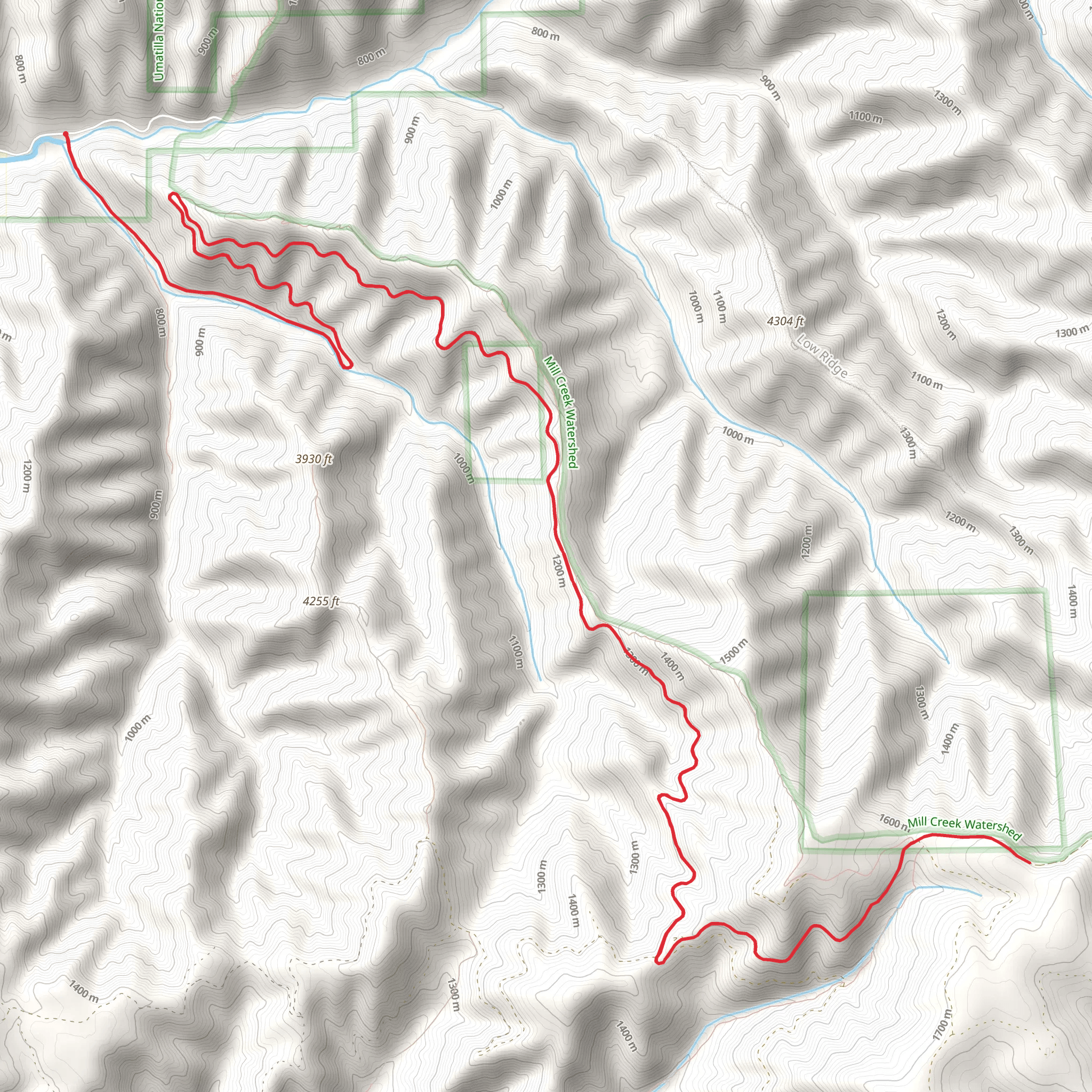 Tiger Canyon Road mobile static map