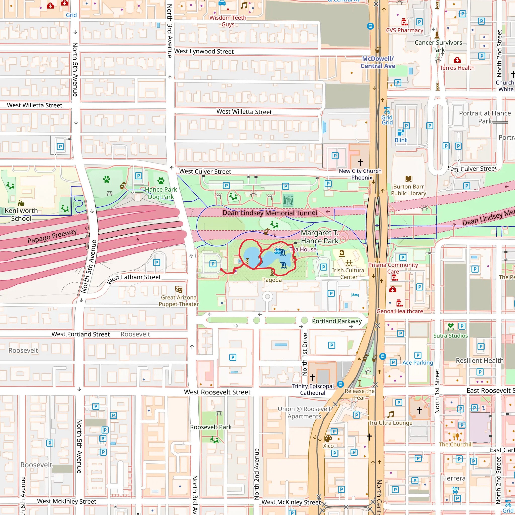 Japanese Friendship Garden Loop mobile static map