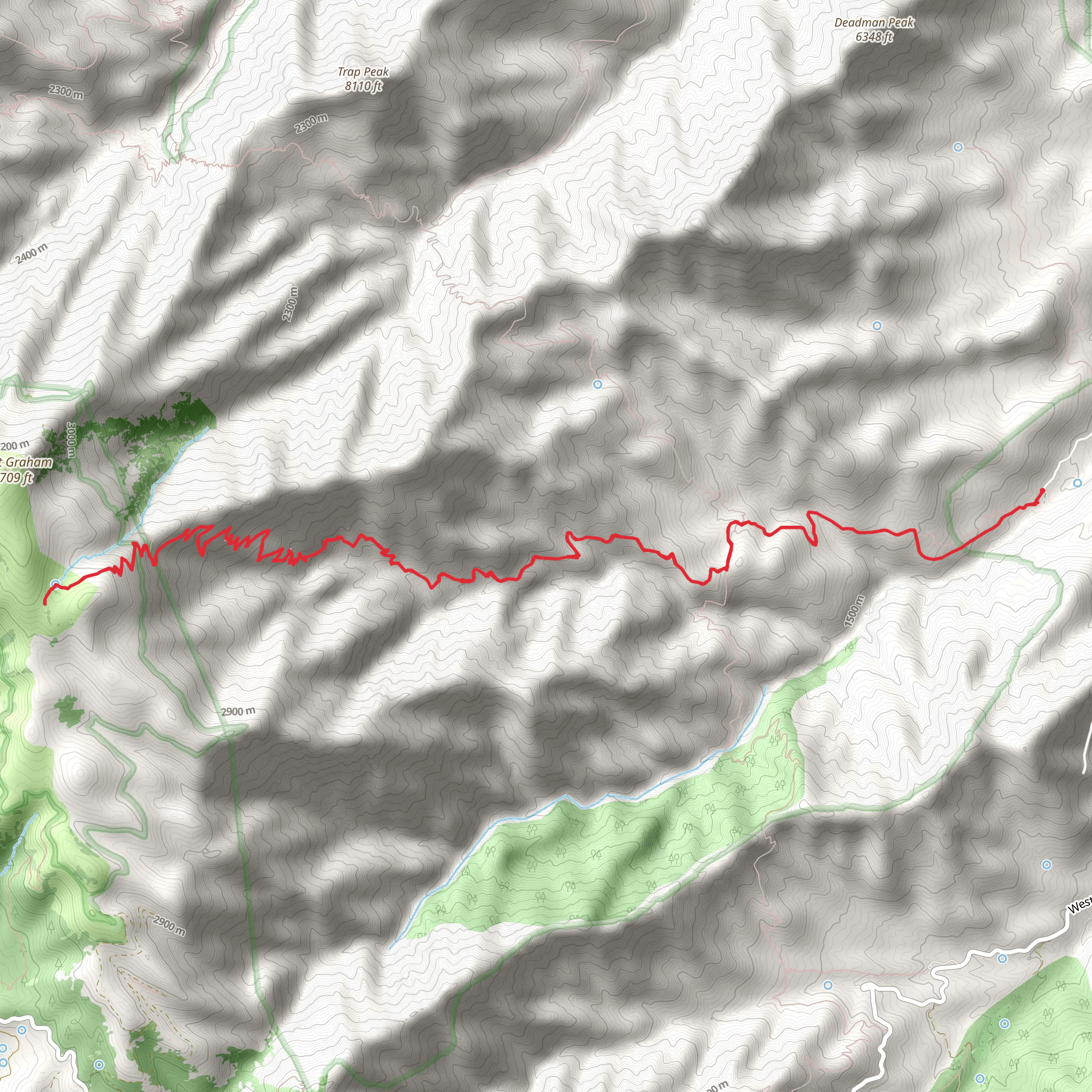 Gibson Canyon Trail mobile static map