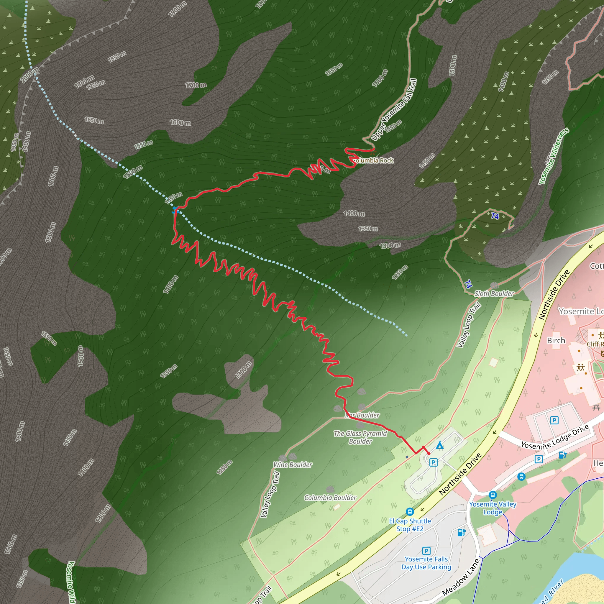 Columbia Rock Trail mobile static map
