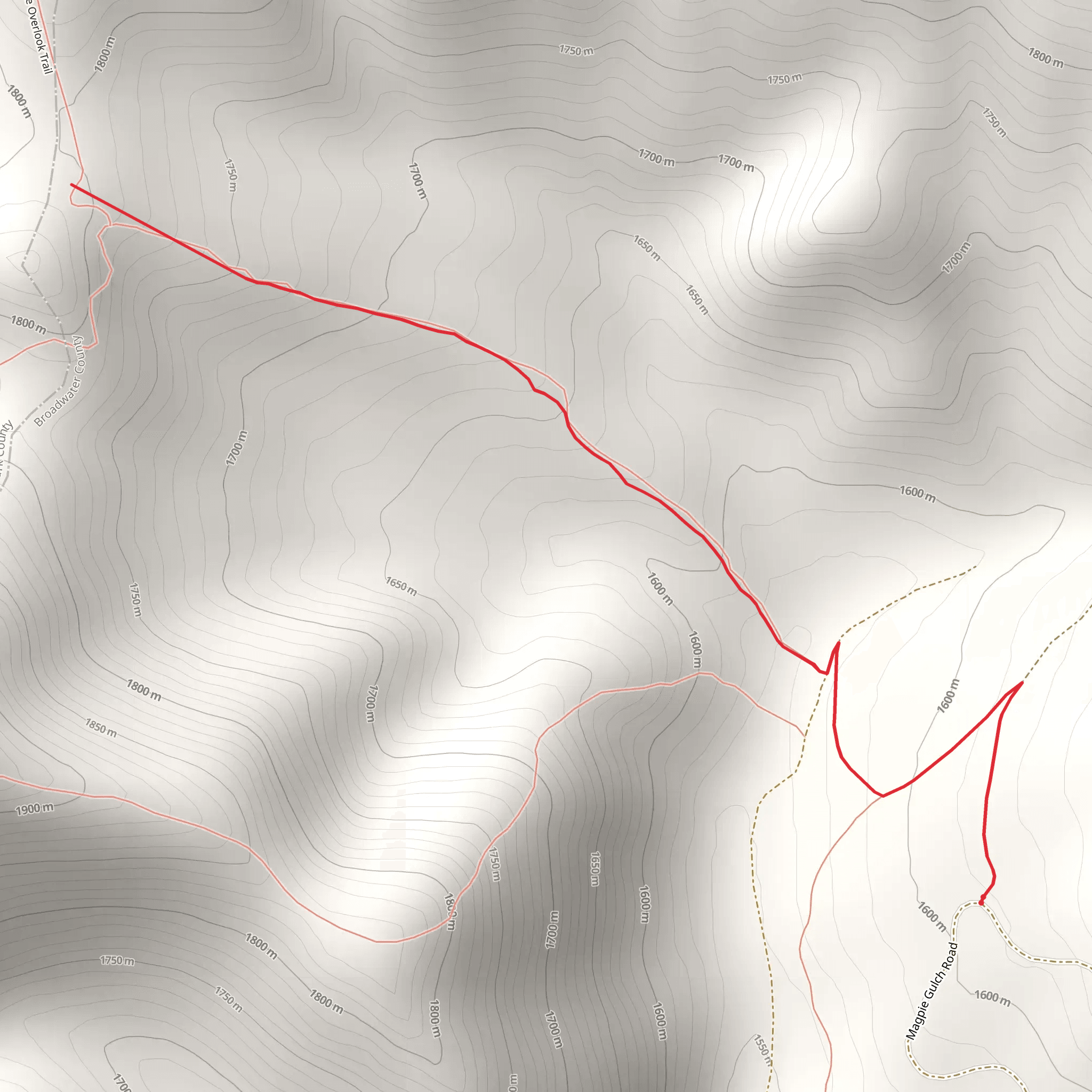 Magpie Gulch Trail mobile static map