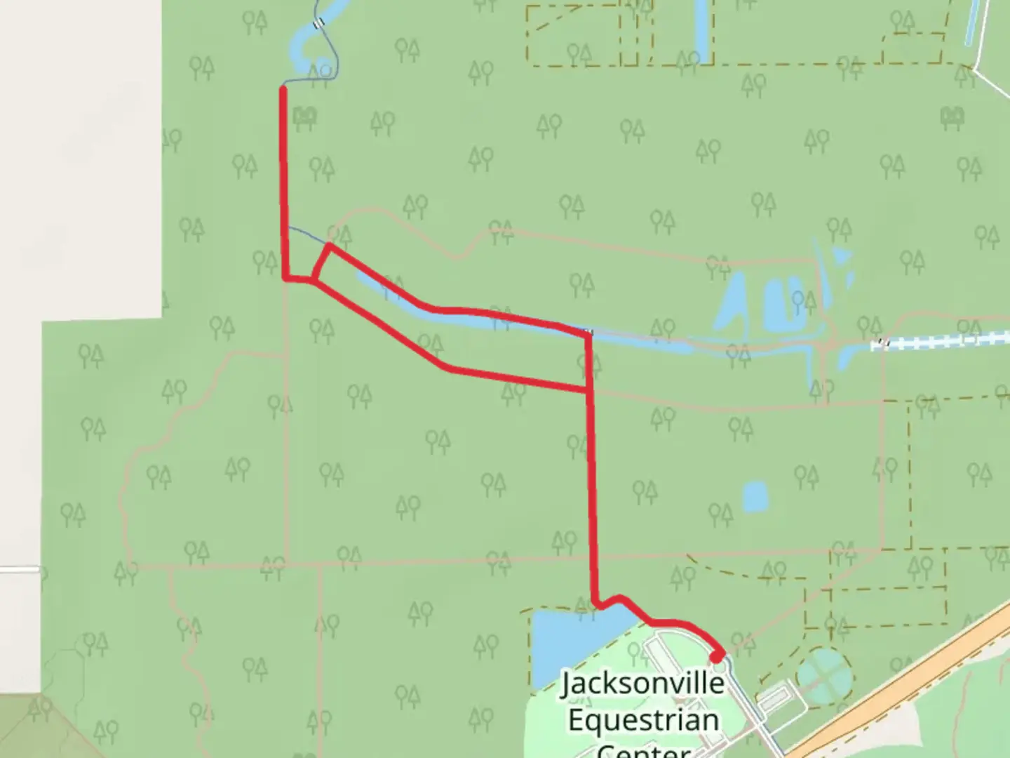 An image depicting the trail Cecil Field Greenway Loop and its surrounding area.