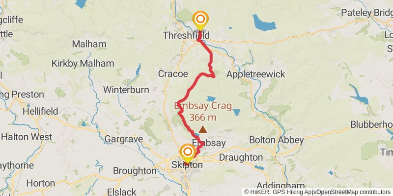 Skipton Loop via Pennine Way stage 12 Map