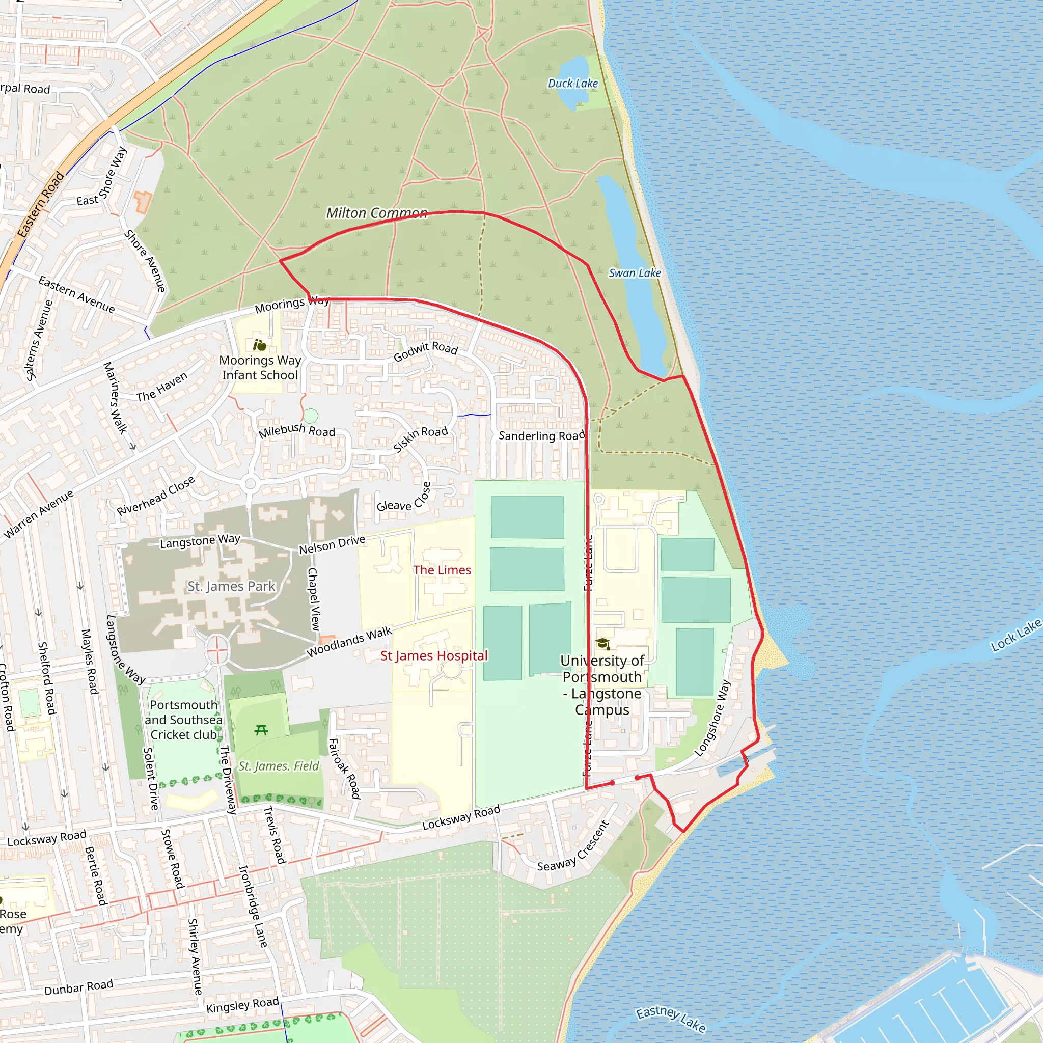 Milton Locks to Milton Common Loop mobile static map
