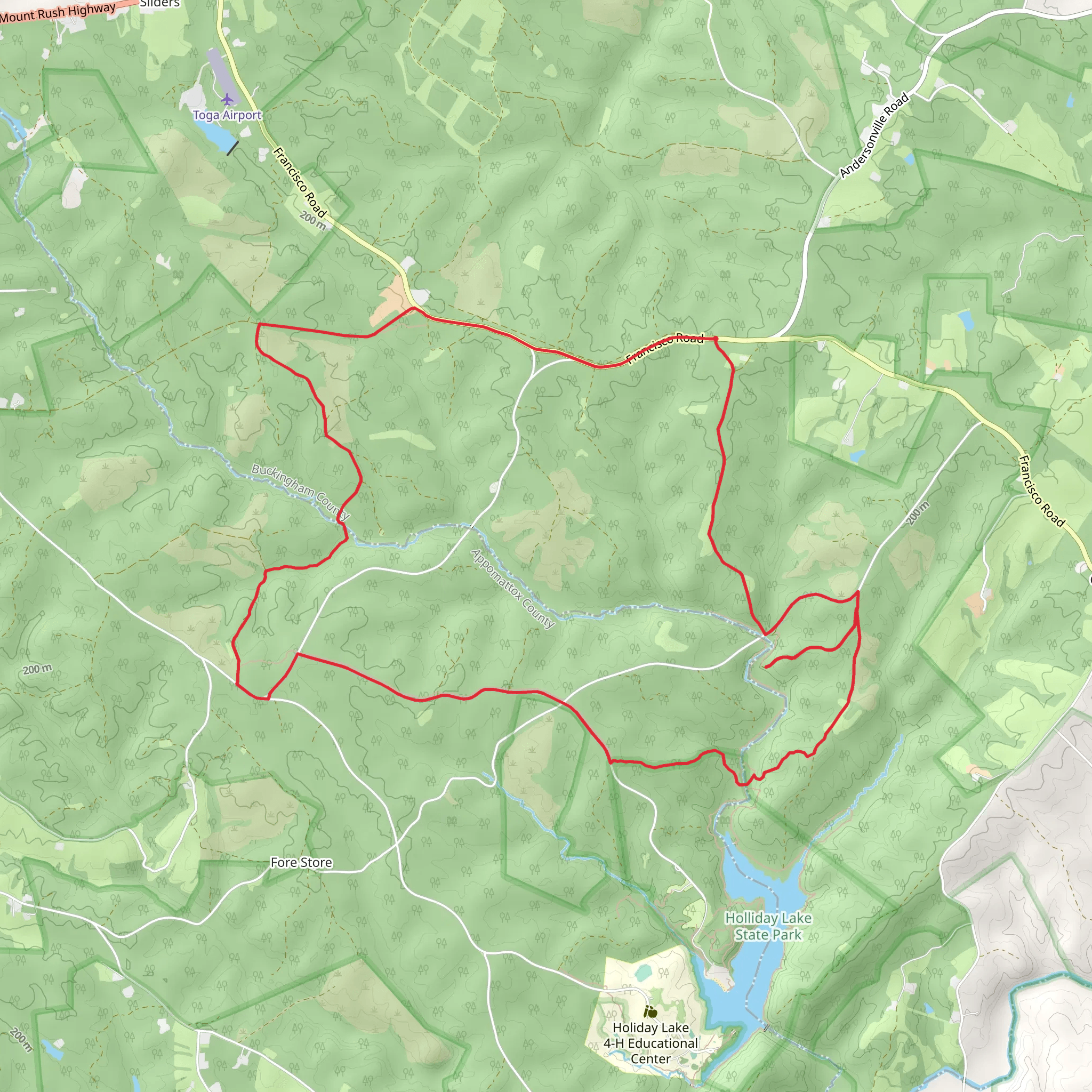 Francisco Road - Holiday Creek Loop mobile static map