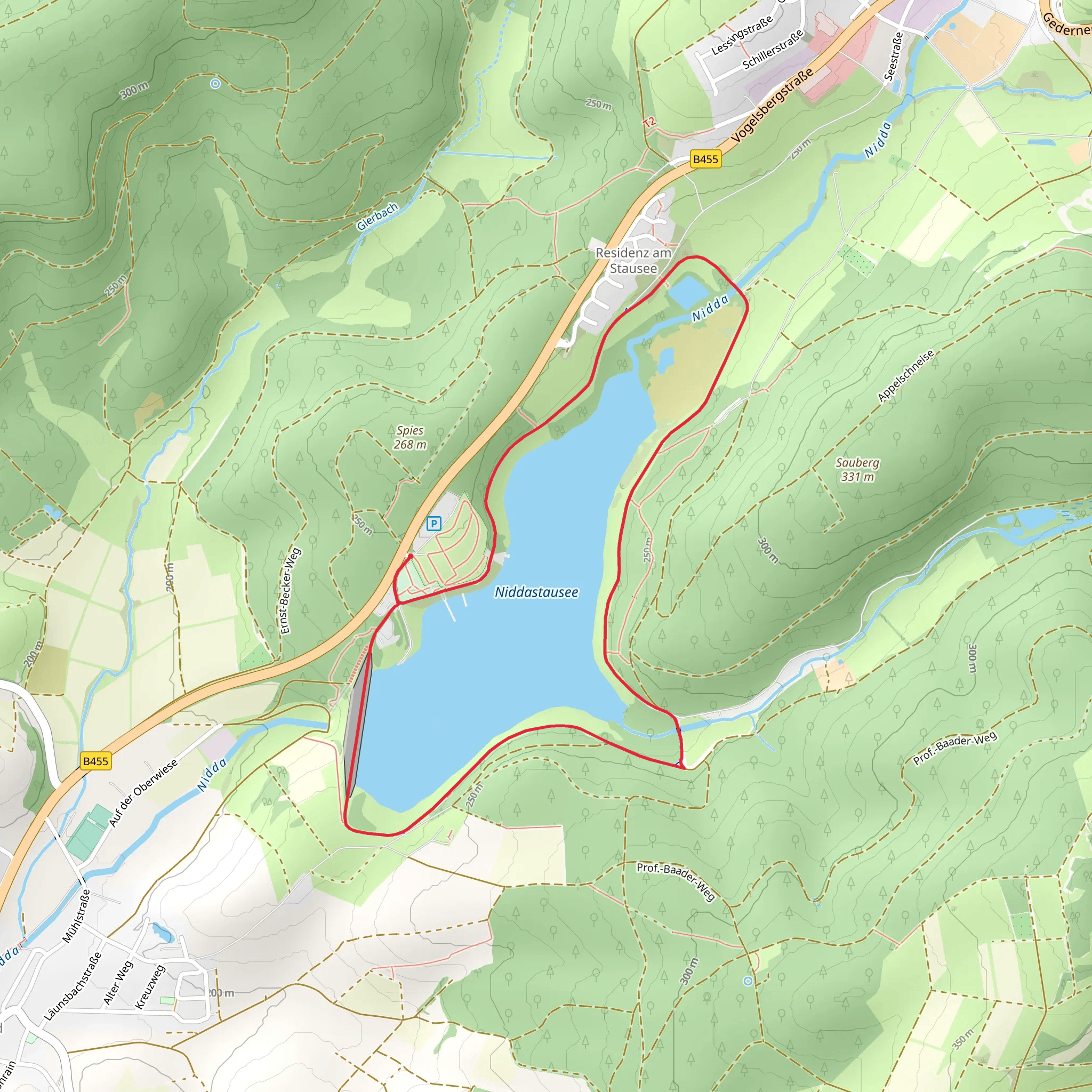 Niddastausee Loop mobile static map