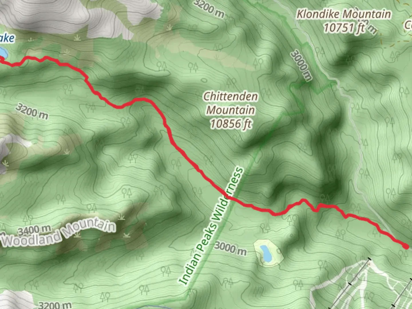 An image depicting the trail Jasper Lake via Devil's Thumb Bypass and its surrounding area.
