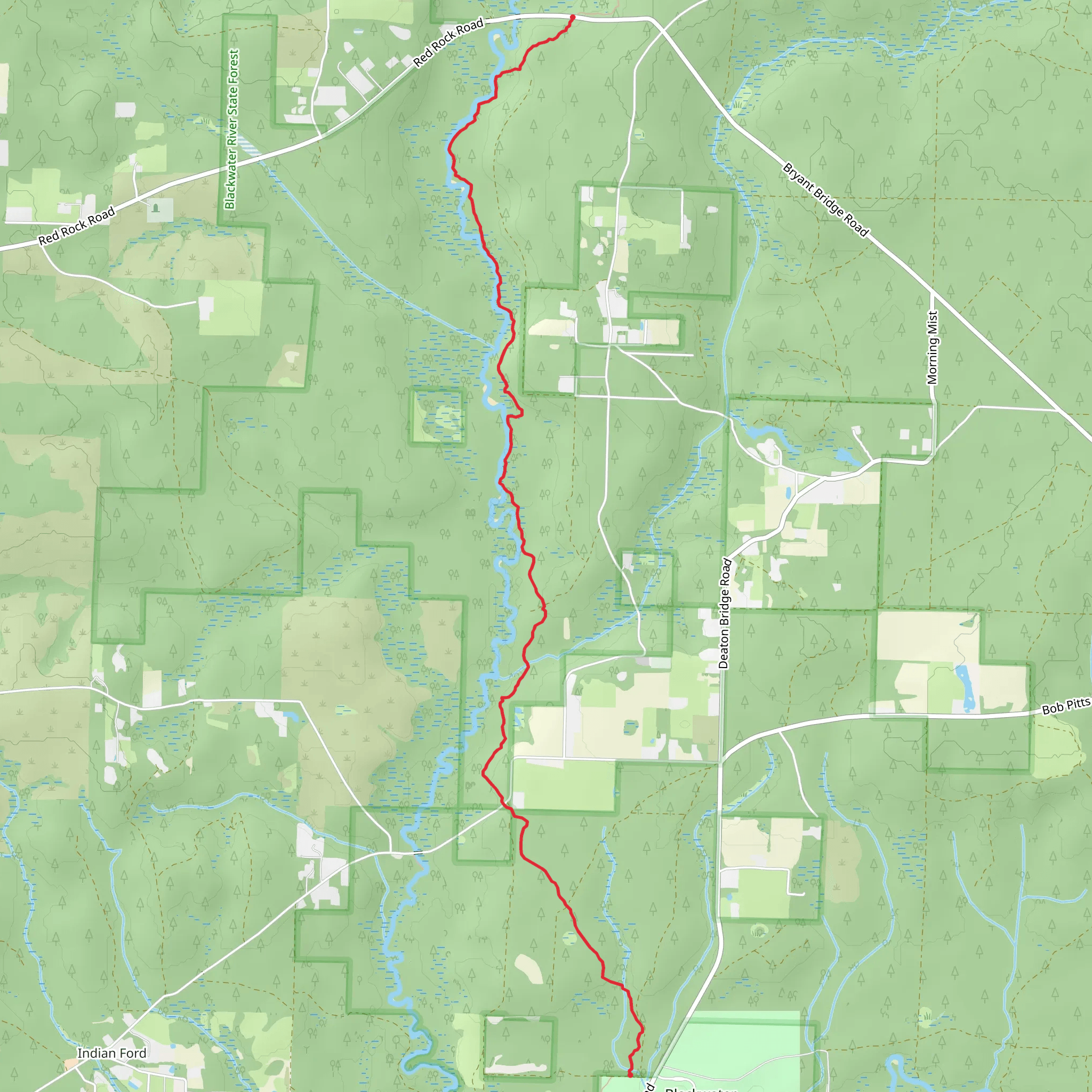 Green Branch - Juniper Creek Trail mobile static map
