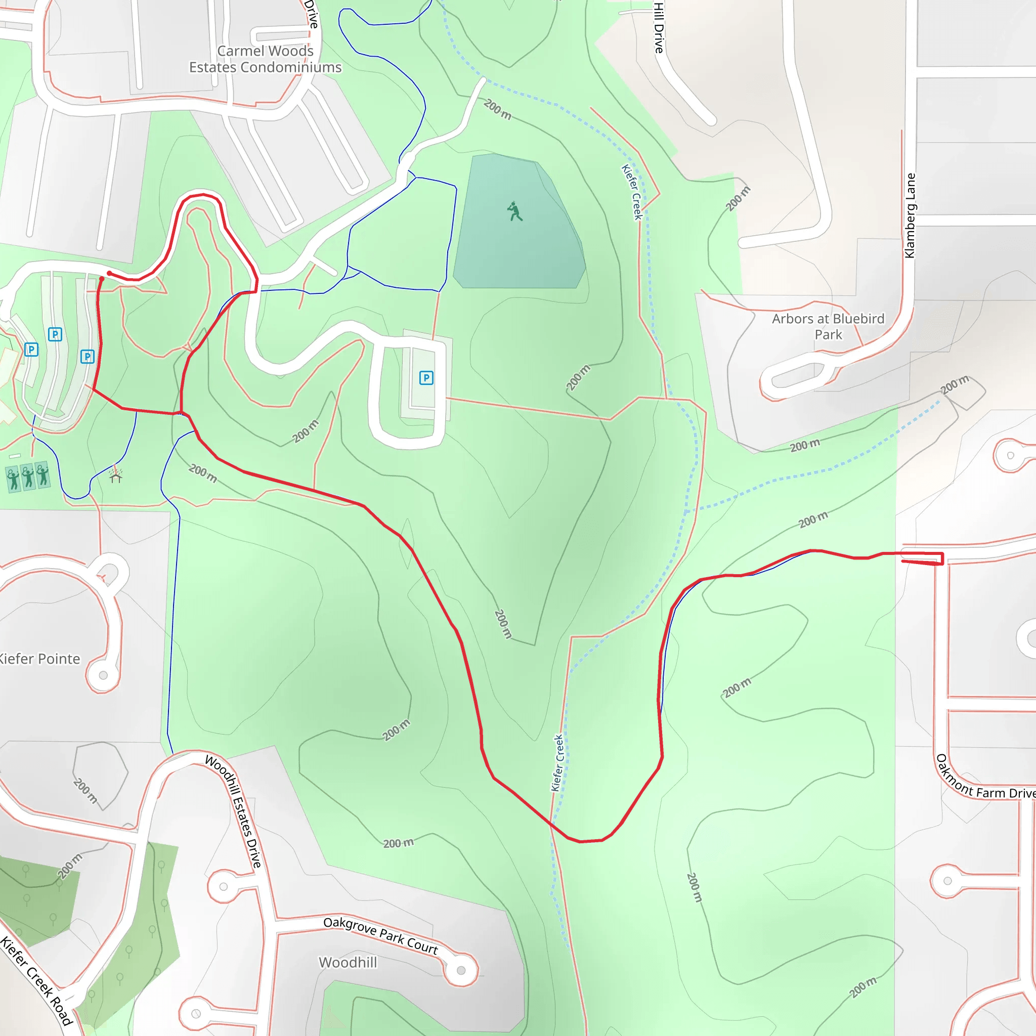 Bluebird Park Loop mobile static map