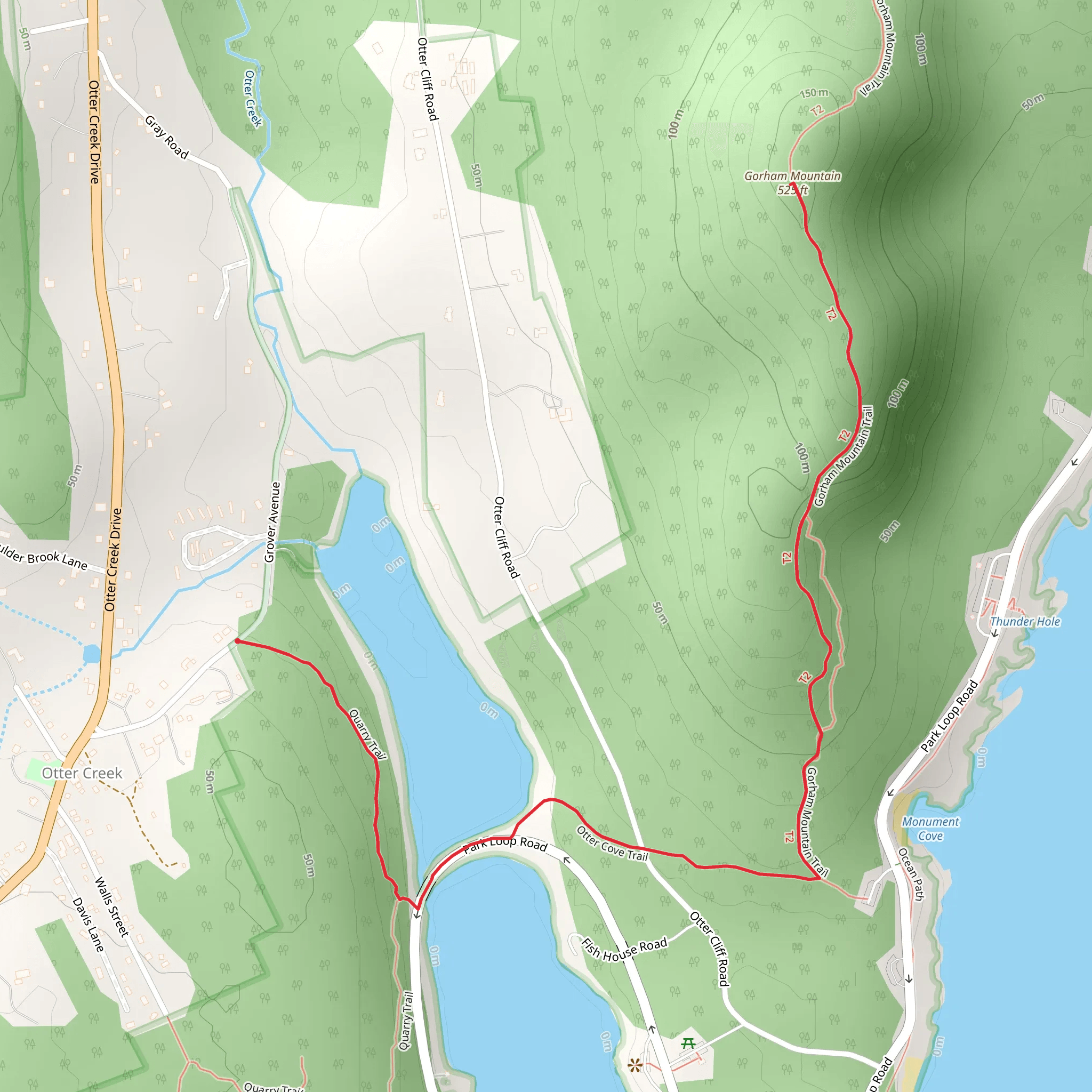 Gorham Mountain Trail mobile static map