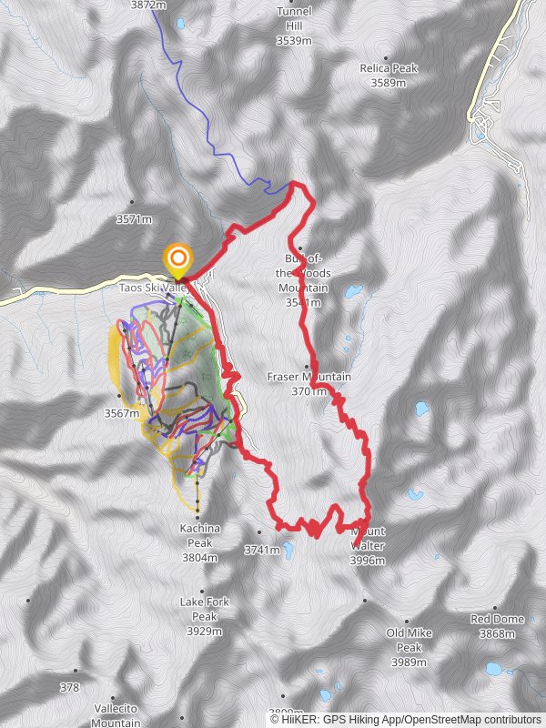 Fraser Mountain, Bull of the Woods and Wheeler Peak Loop mobile static map