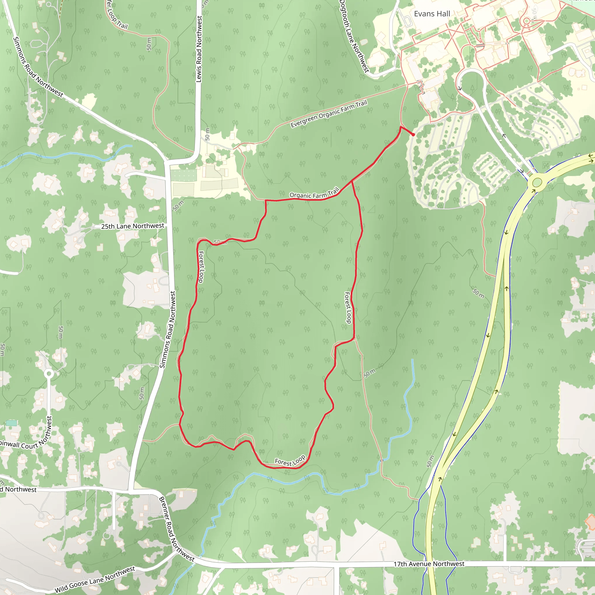 Simmons Road Northwest Loop - East mobile static map