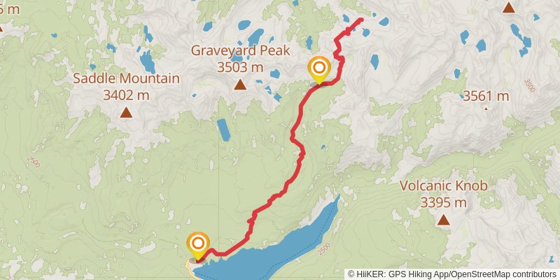 Goodale Pass via High Sierra Pack Station Trail stage 3 Map