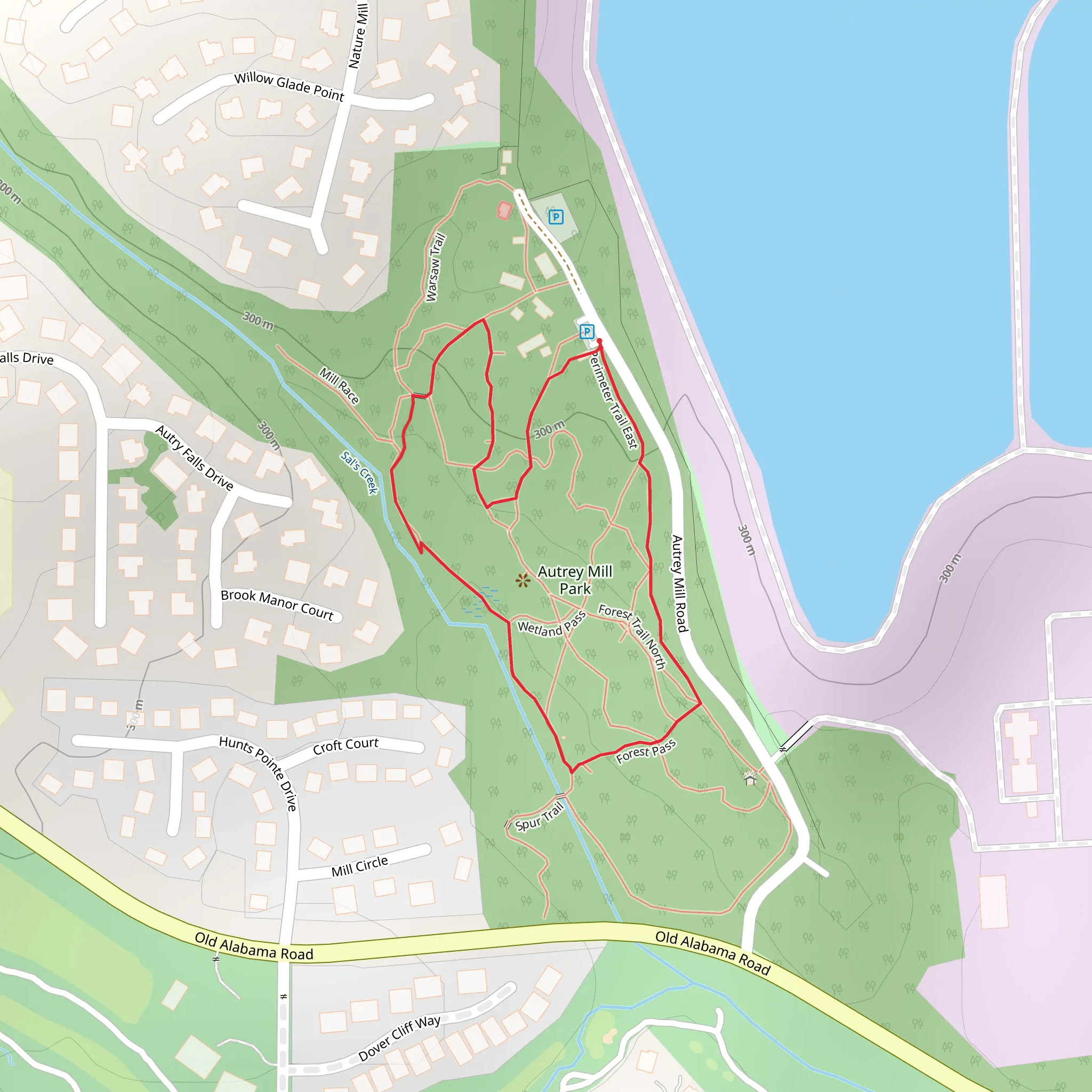 Autrey Mill Nature Preserve Loop mobile static map