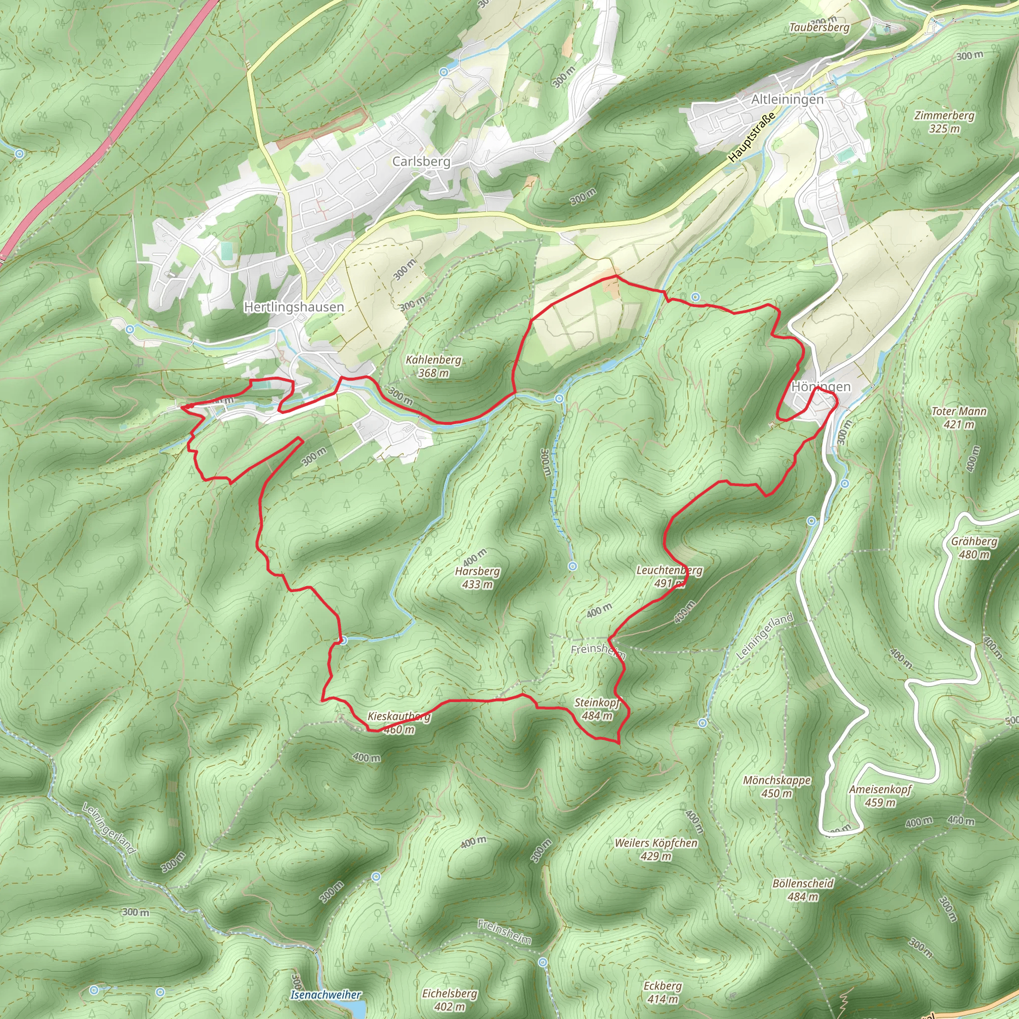 Honinger Loop via Kieskautberg mobile static map