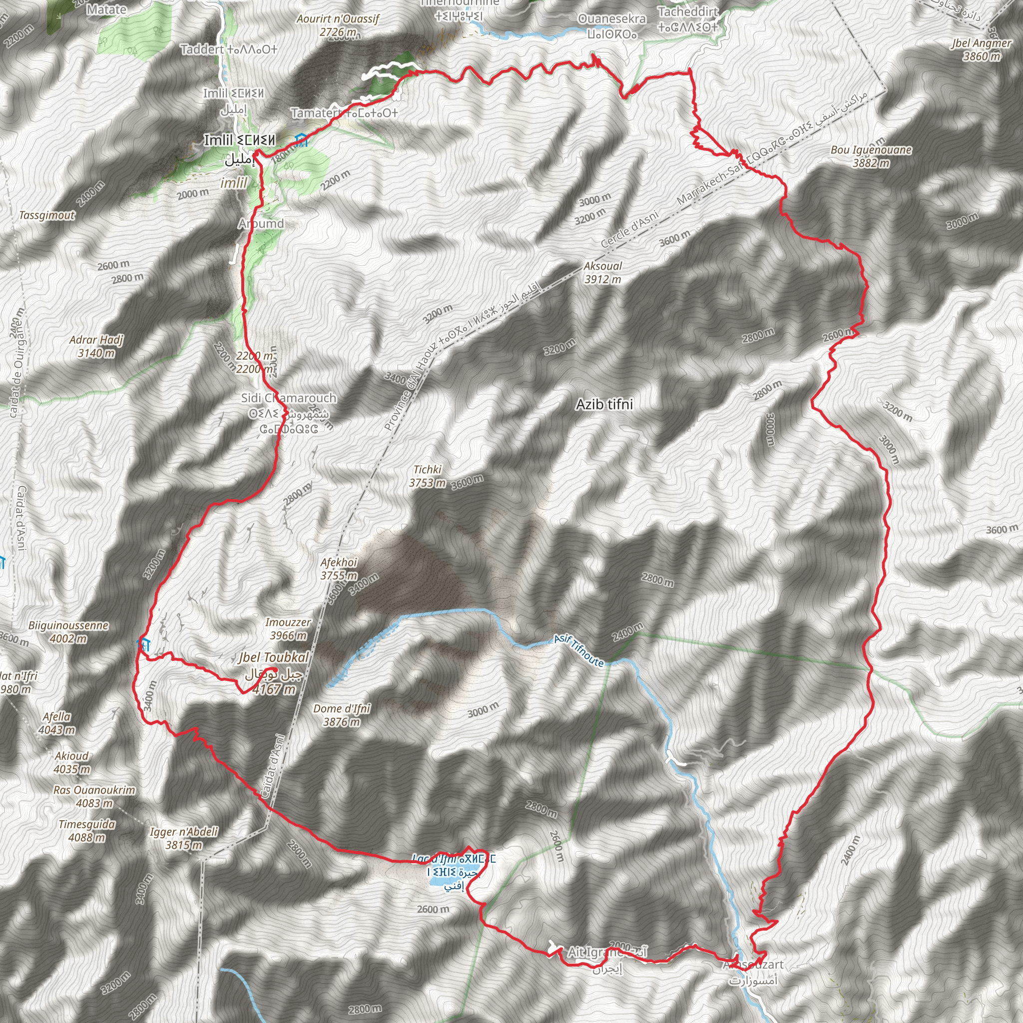 Toubkal Circuit mobile static map