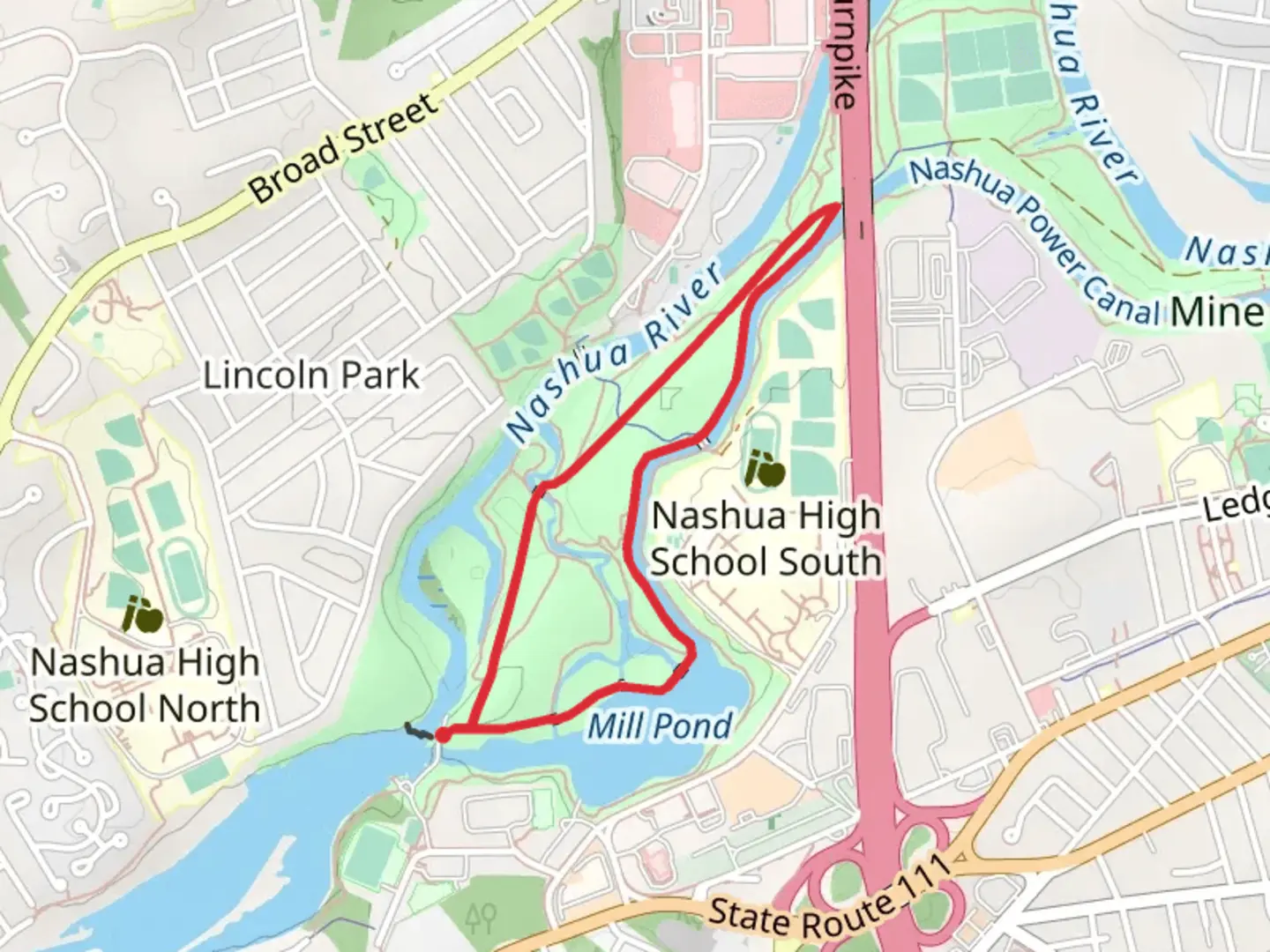 An image depicting the trail Nashua River Loop via Mill Pond Trail and its surrounding area.