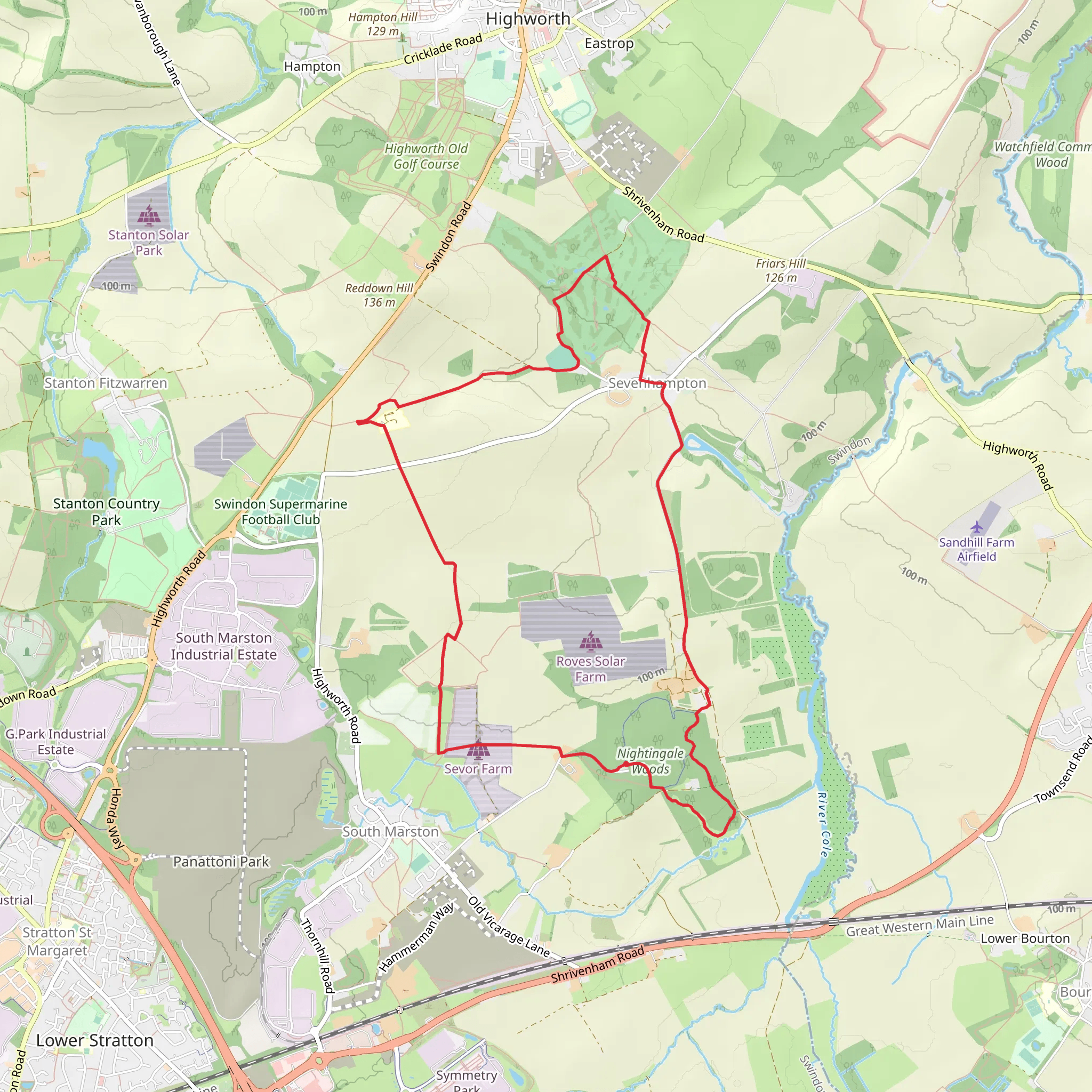 Nightingale Woods and Bellingham Wood mobile static map