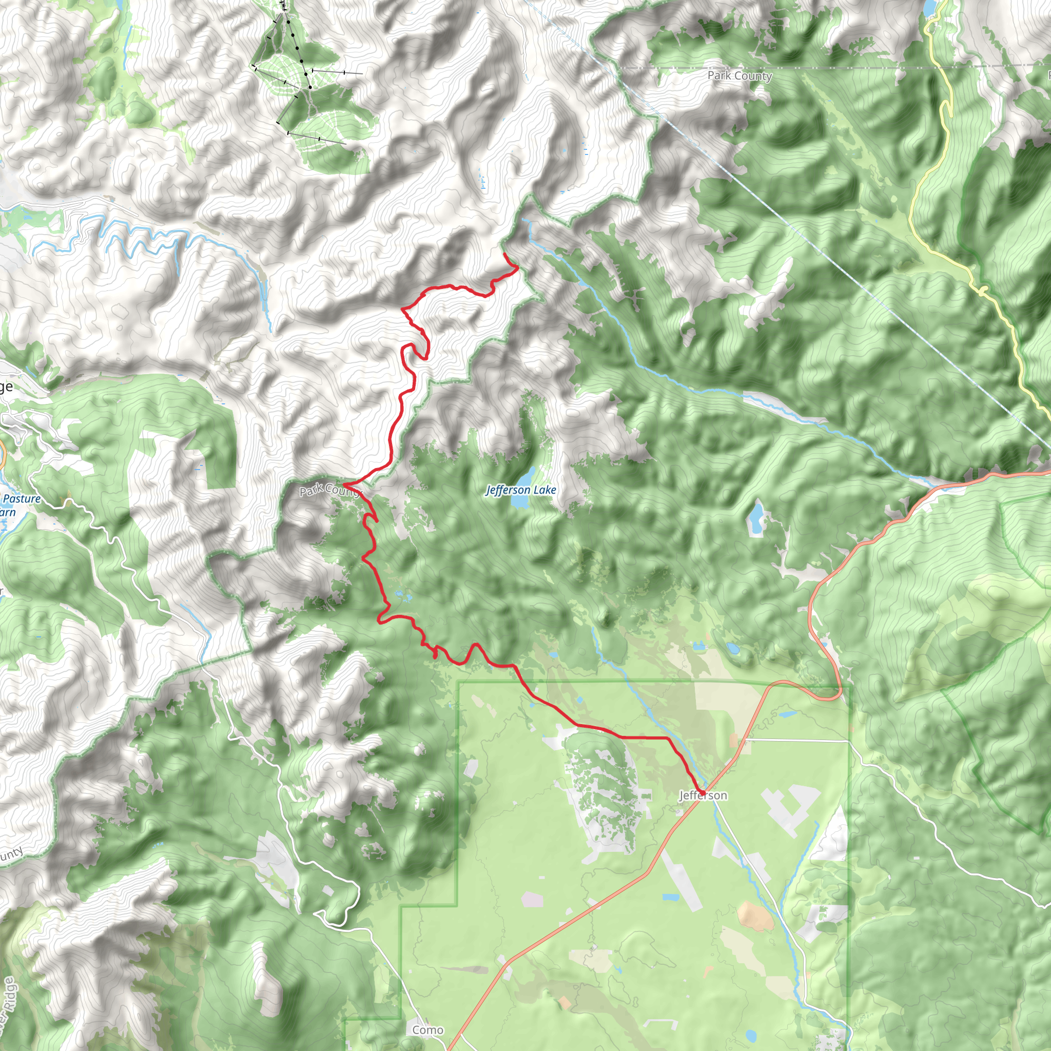 Middle Fork Swan River via CDT mobile static map