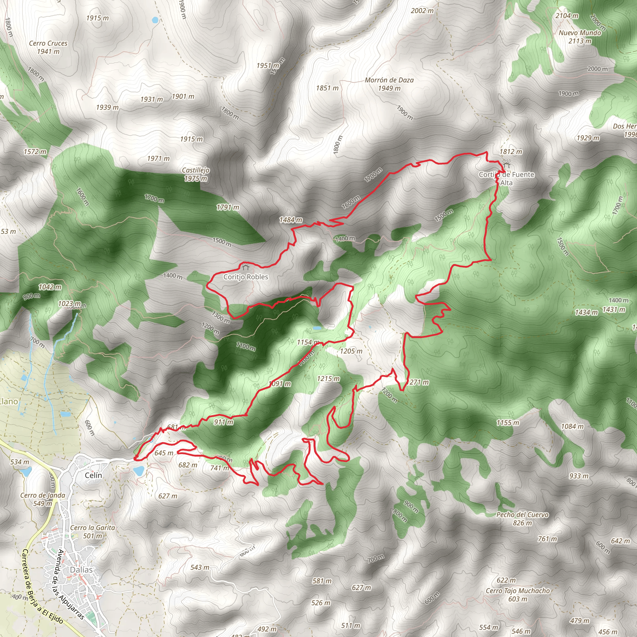 Haza el Hueso and Morrilla de Mismaero Circular mobile static map