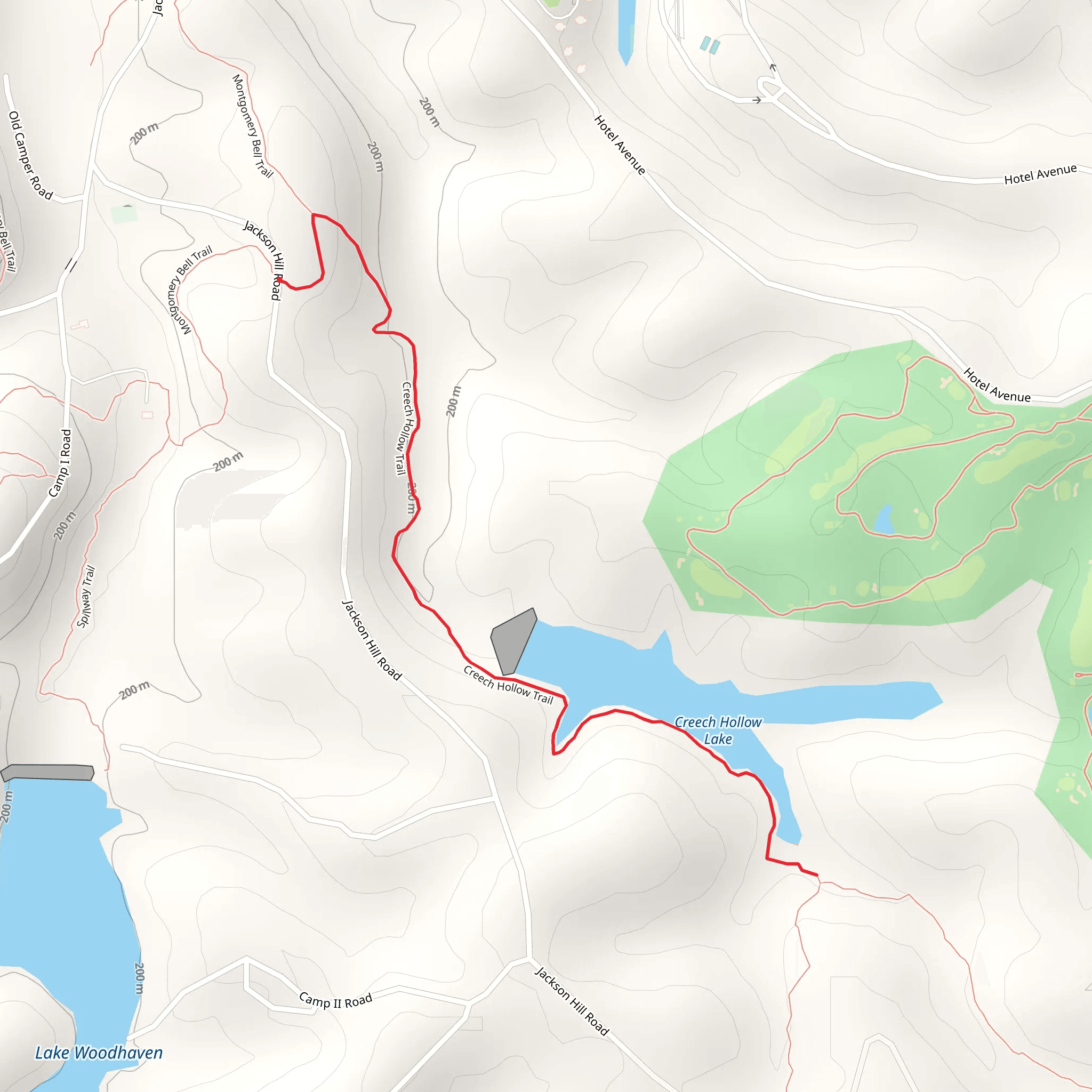 Creech Hollow Trail mobile static map