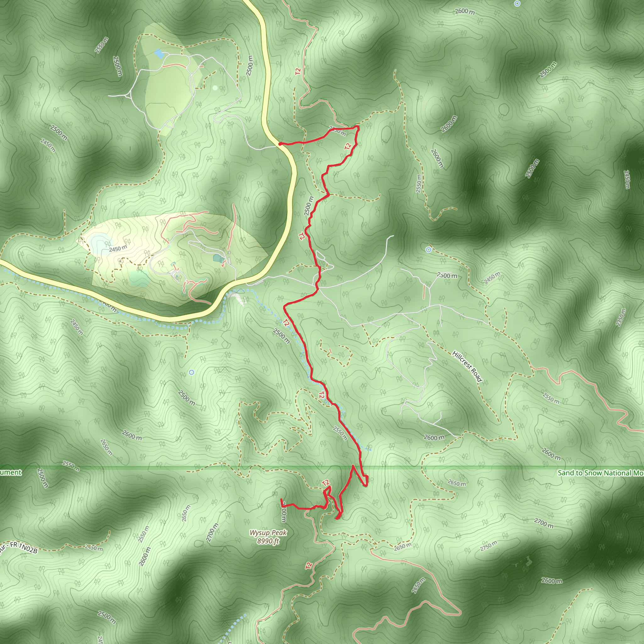 Wasup Peak Overlook via PCT mobile static map