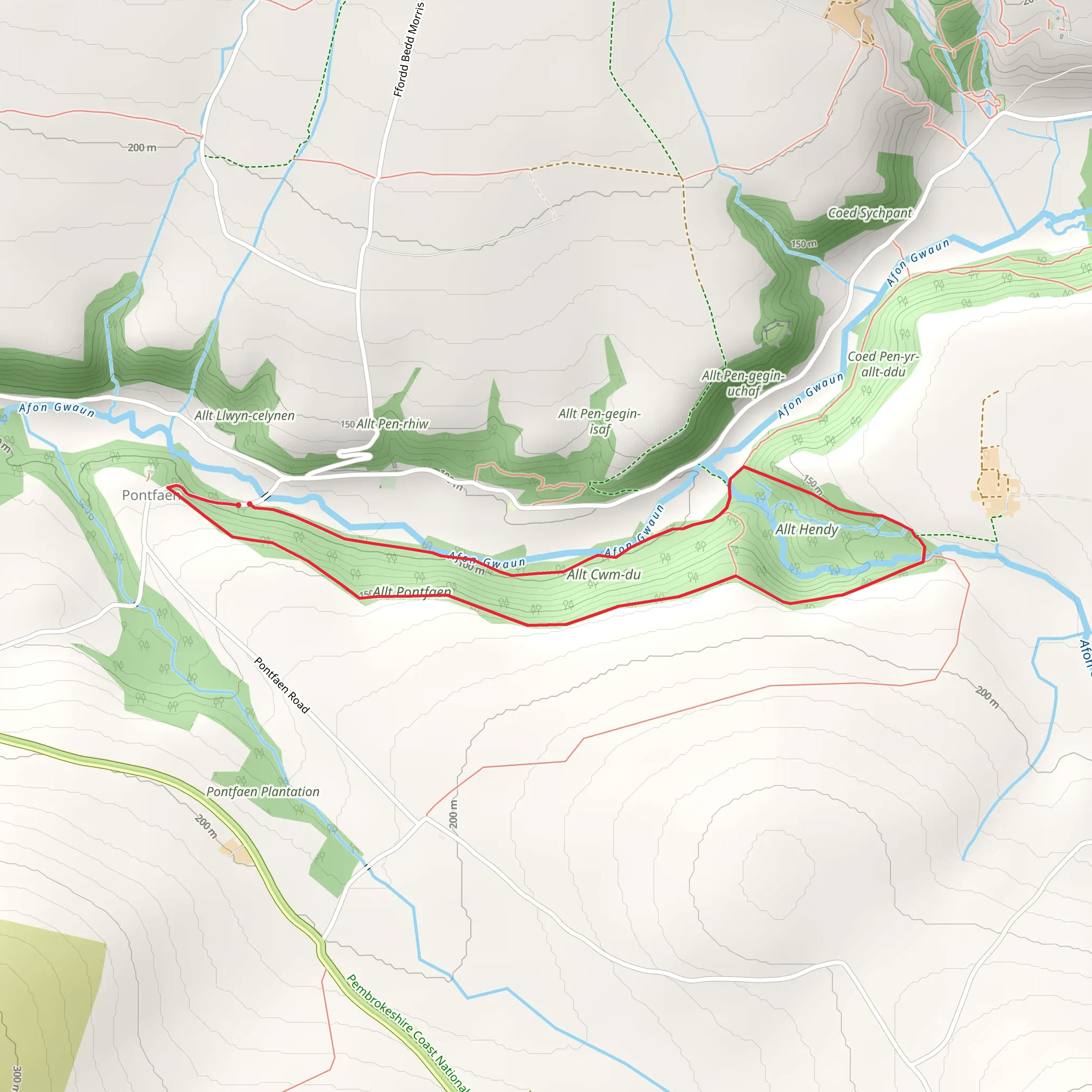 Allt Pontfaen 2 mobile static map