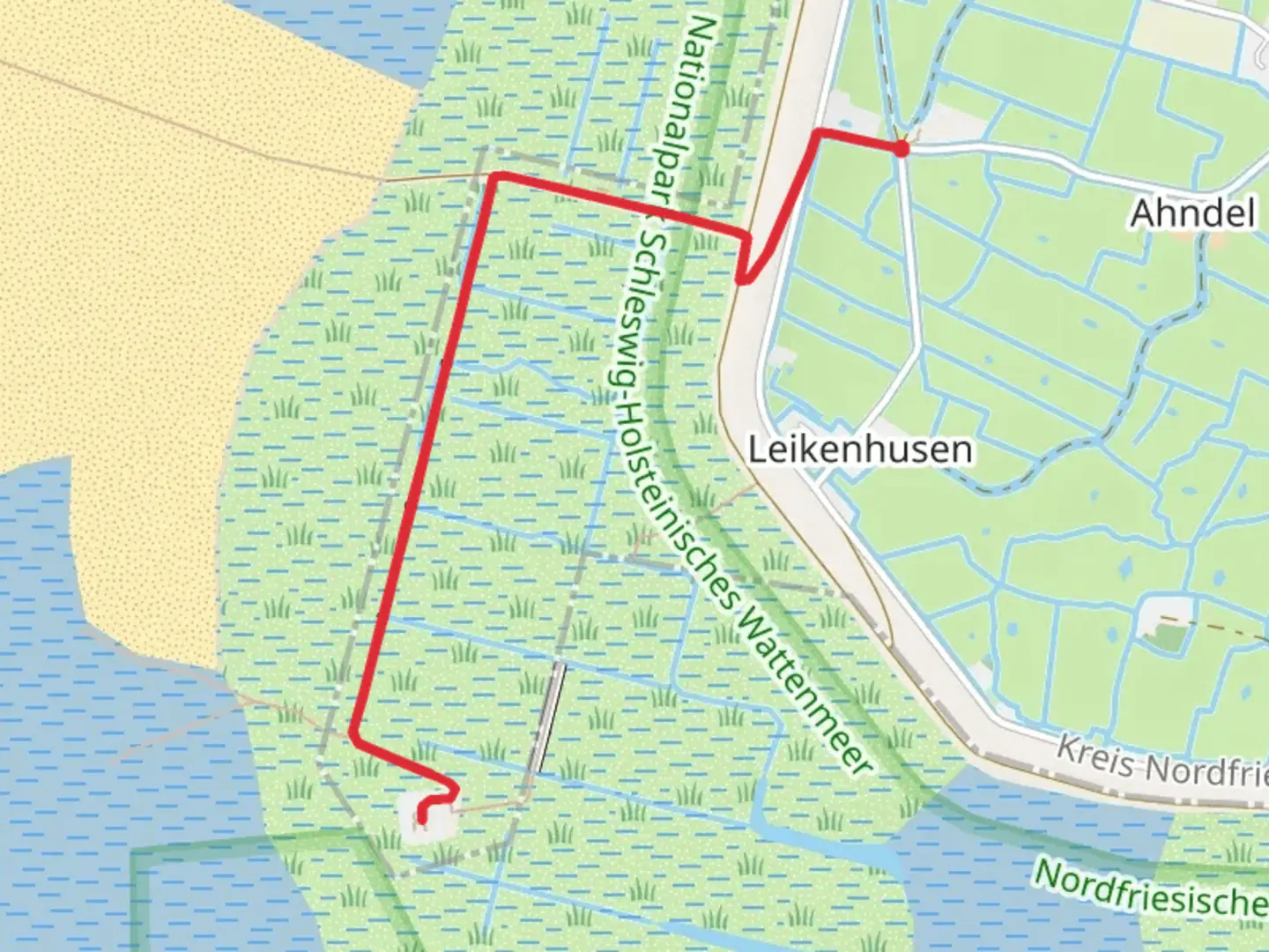 An image depicting the trail Ausstellung Westerheversand and its surrounding area.