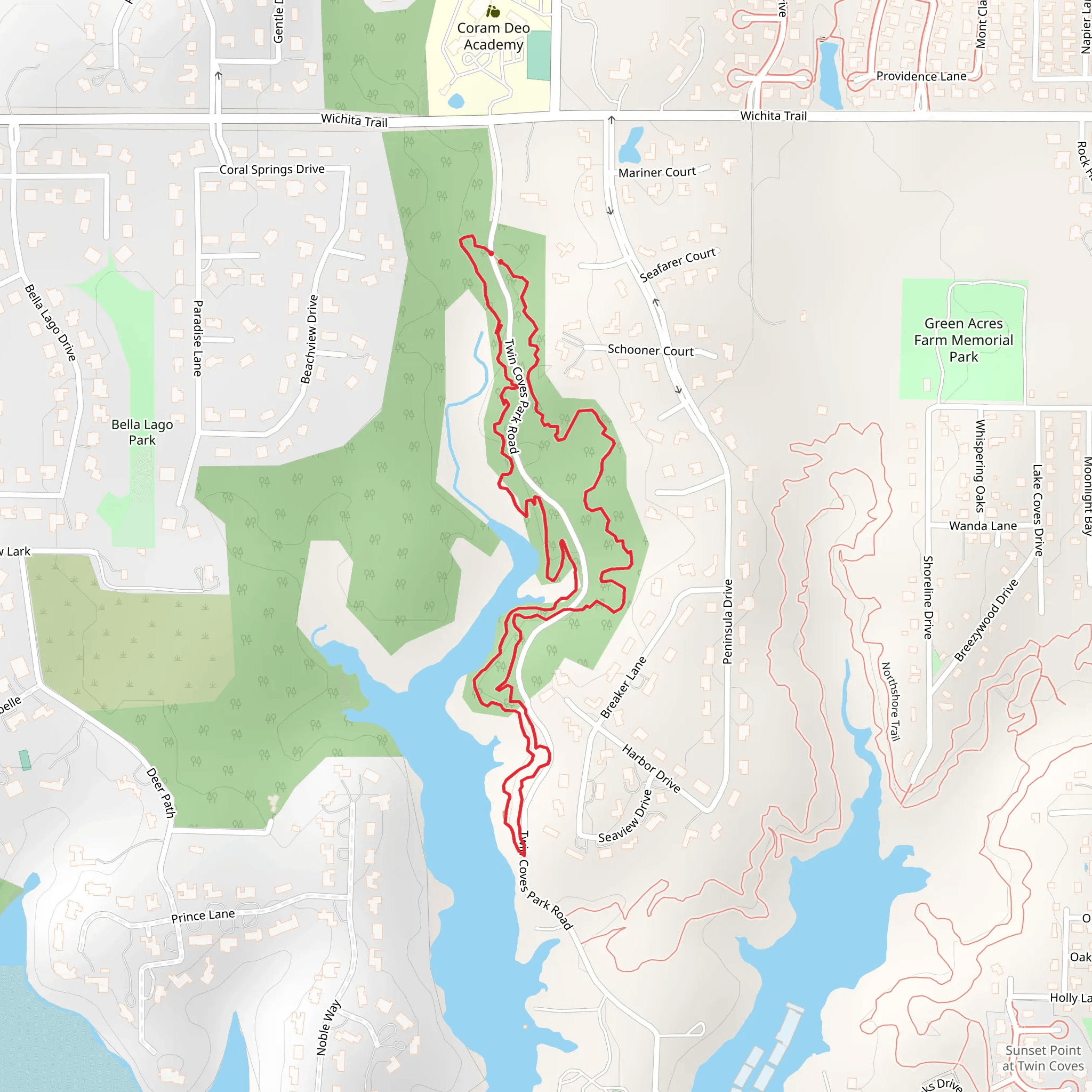 Northshore Loop Trail - Twin Coves Park Road mobile static map