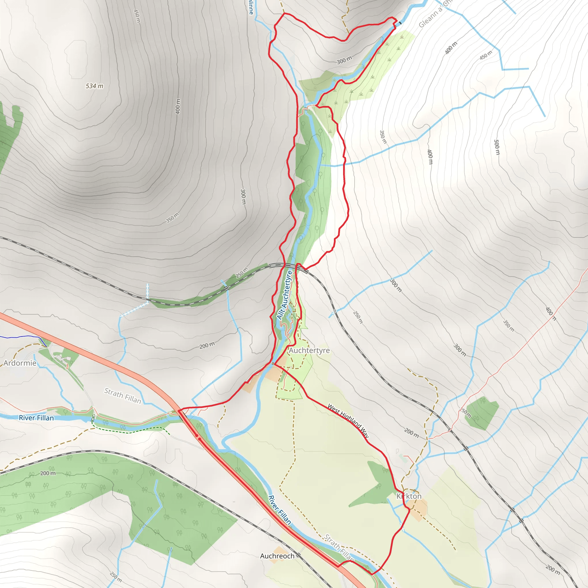 Kirkton and Auchtertyre Loop mobile static map