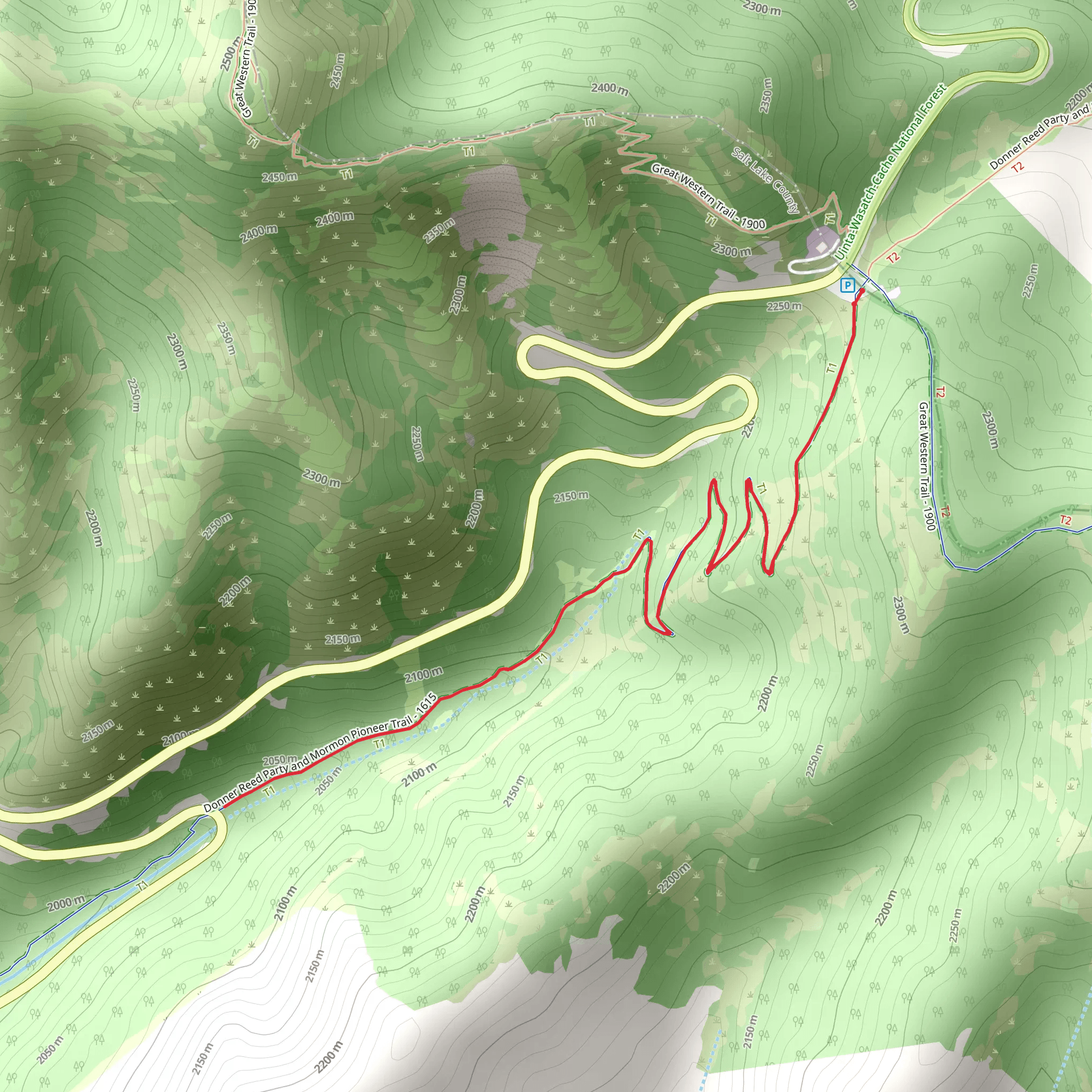 Donner Reed Party and Mormon Pioneer Trail mobile static map