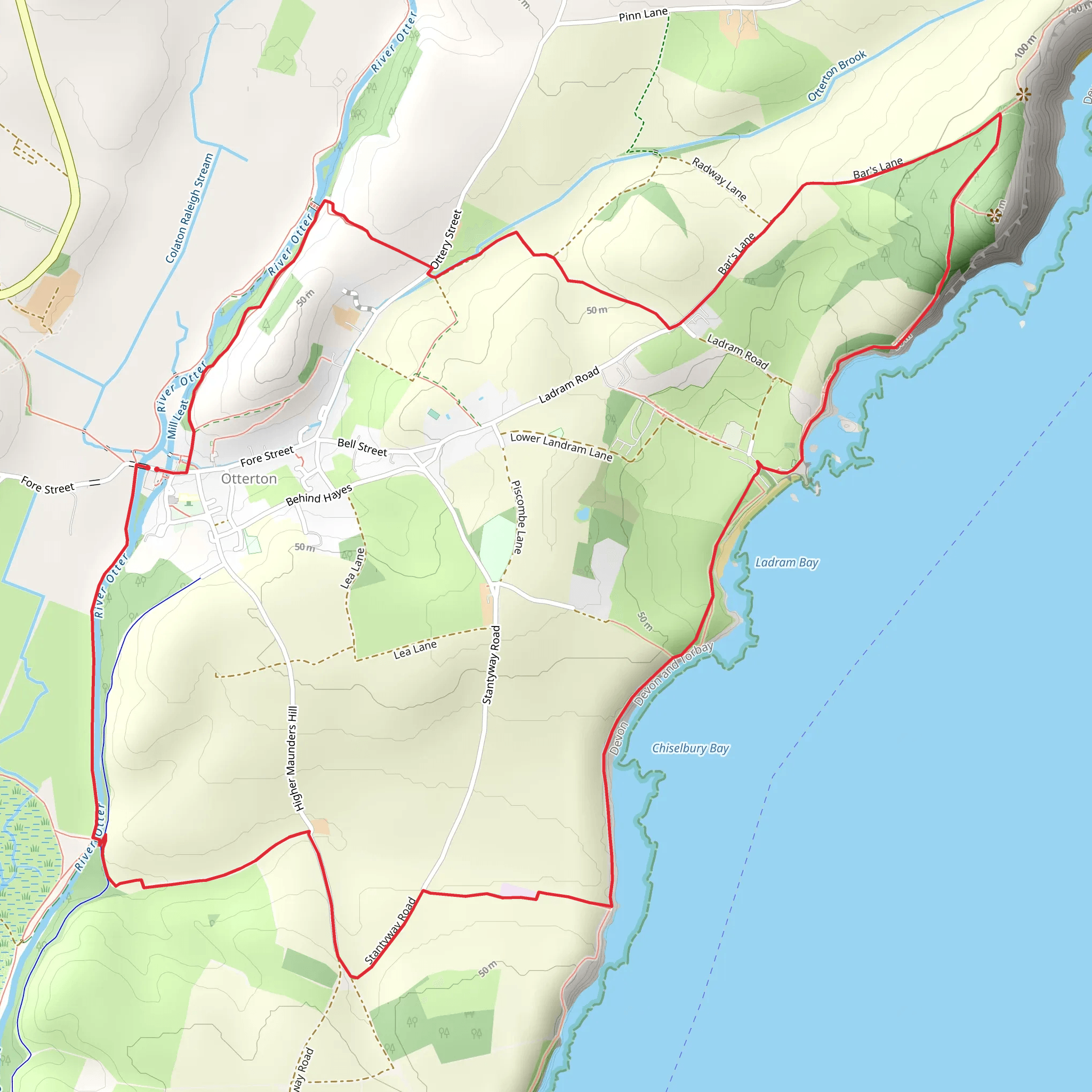 Otterton - Peak and Valley Walk mobile static map