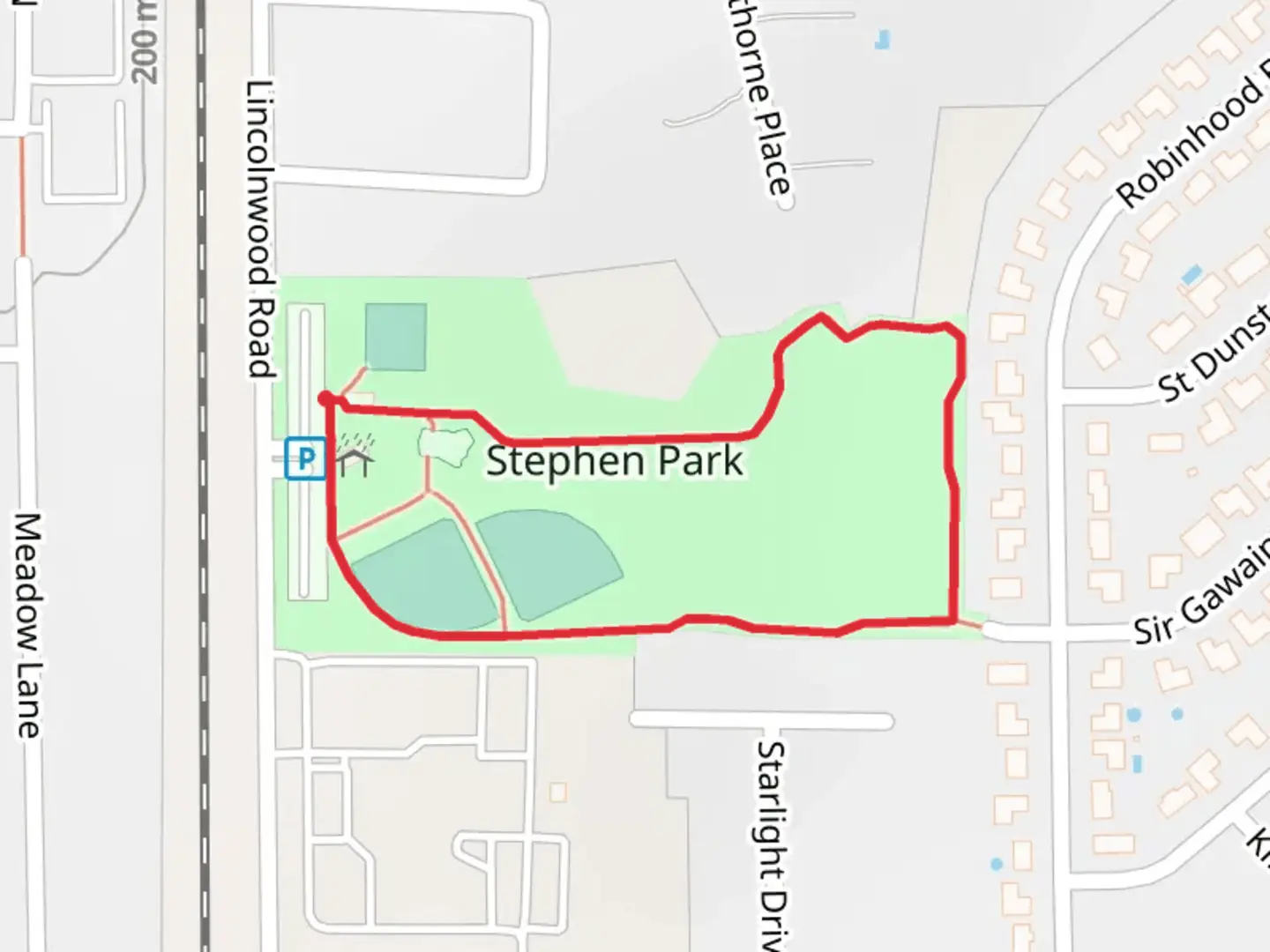 An image depicting the trail Stephen Park Loop and its surrounding area.