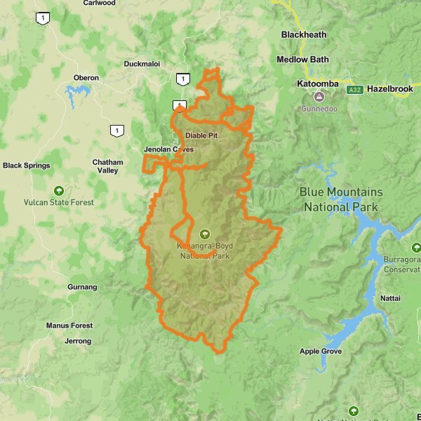 Kanangra-Boyd National Park mobile static map