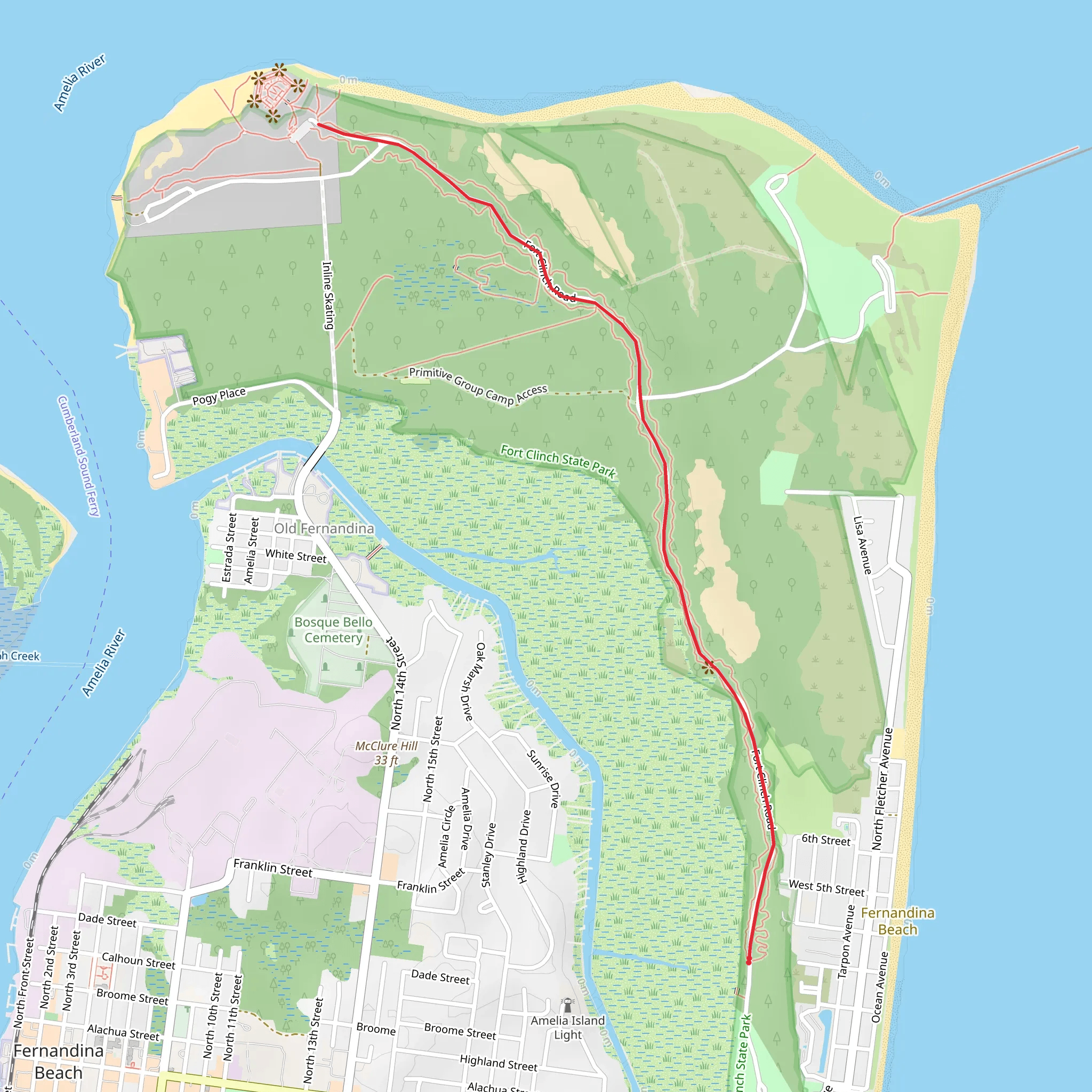 Fort Clinch Road mobile static map